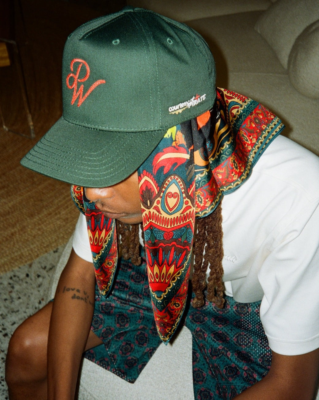 Pirate PW Chain Stitch Hat (Green)