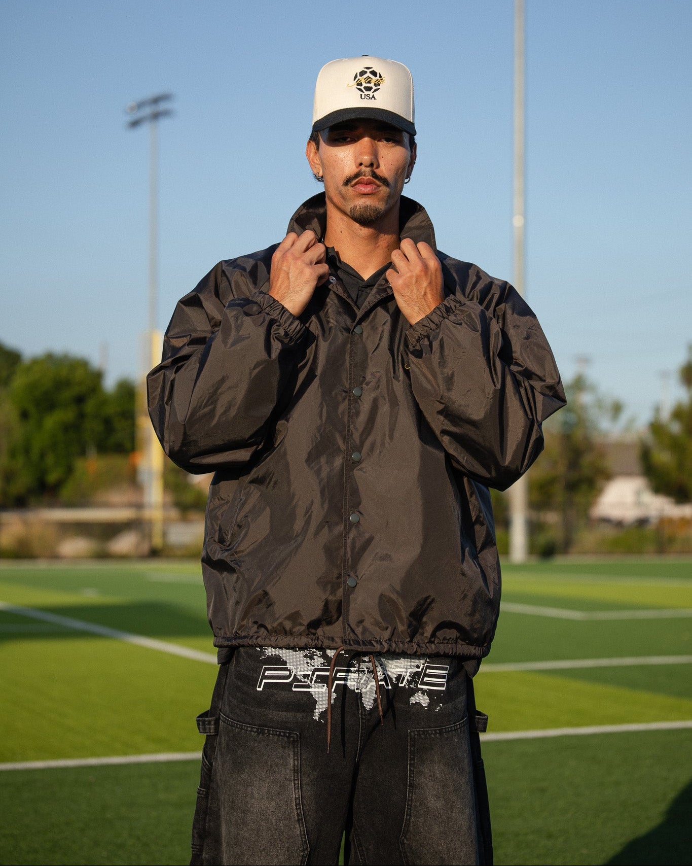 Pirate USA Soccer Hat (Cream/Black)