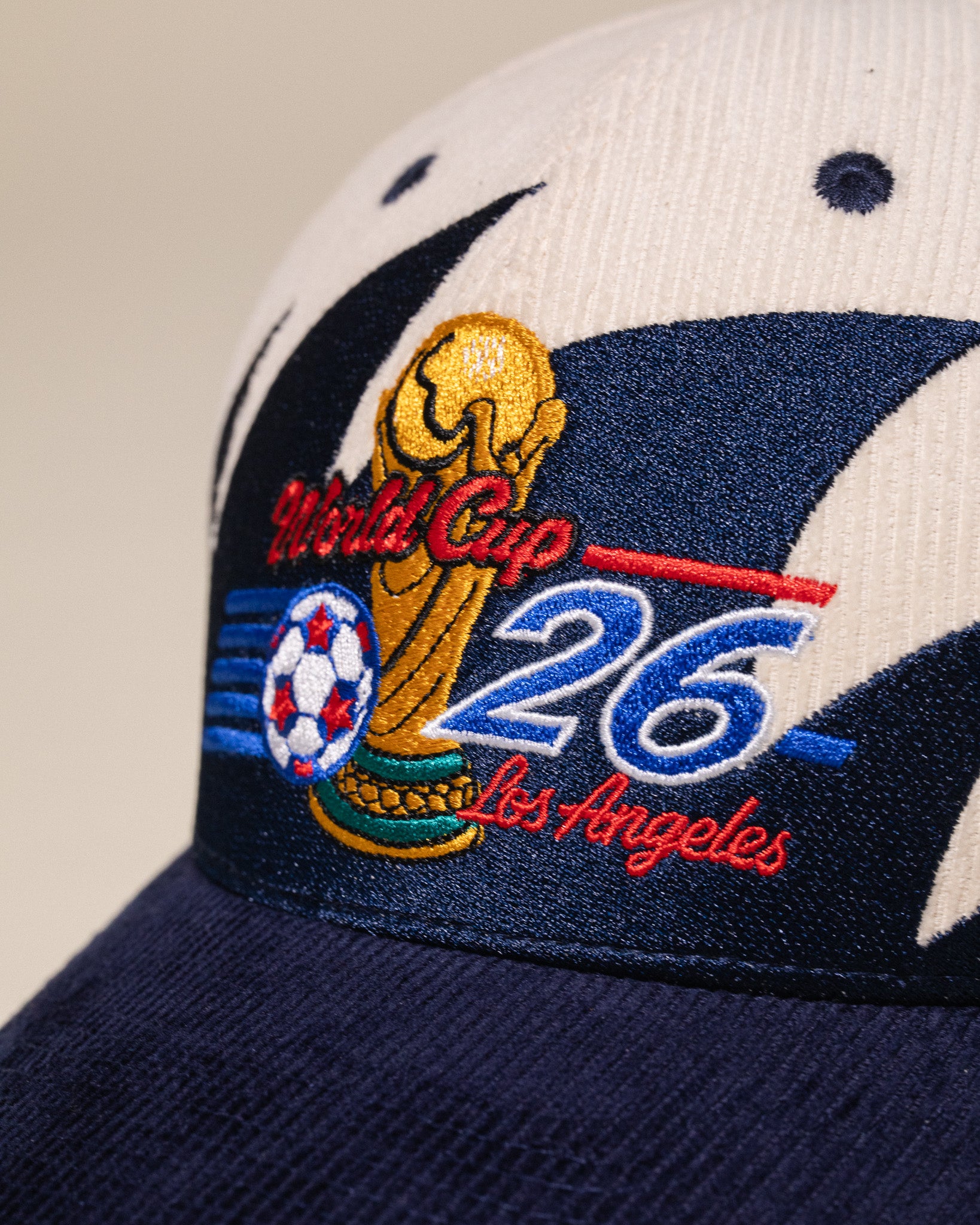 Beautiful Game Sharktooth Corduroy Hat (Cream/Navy)