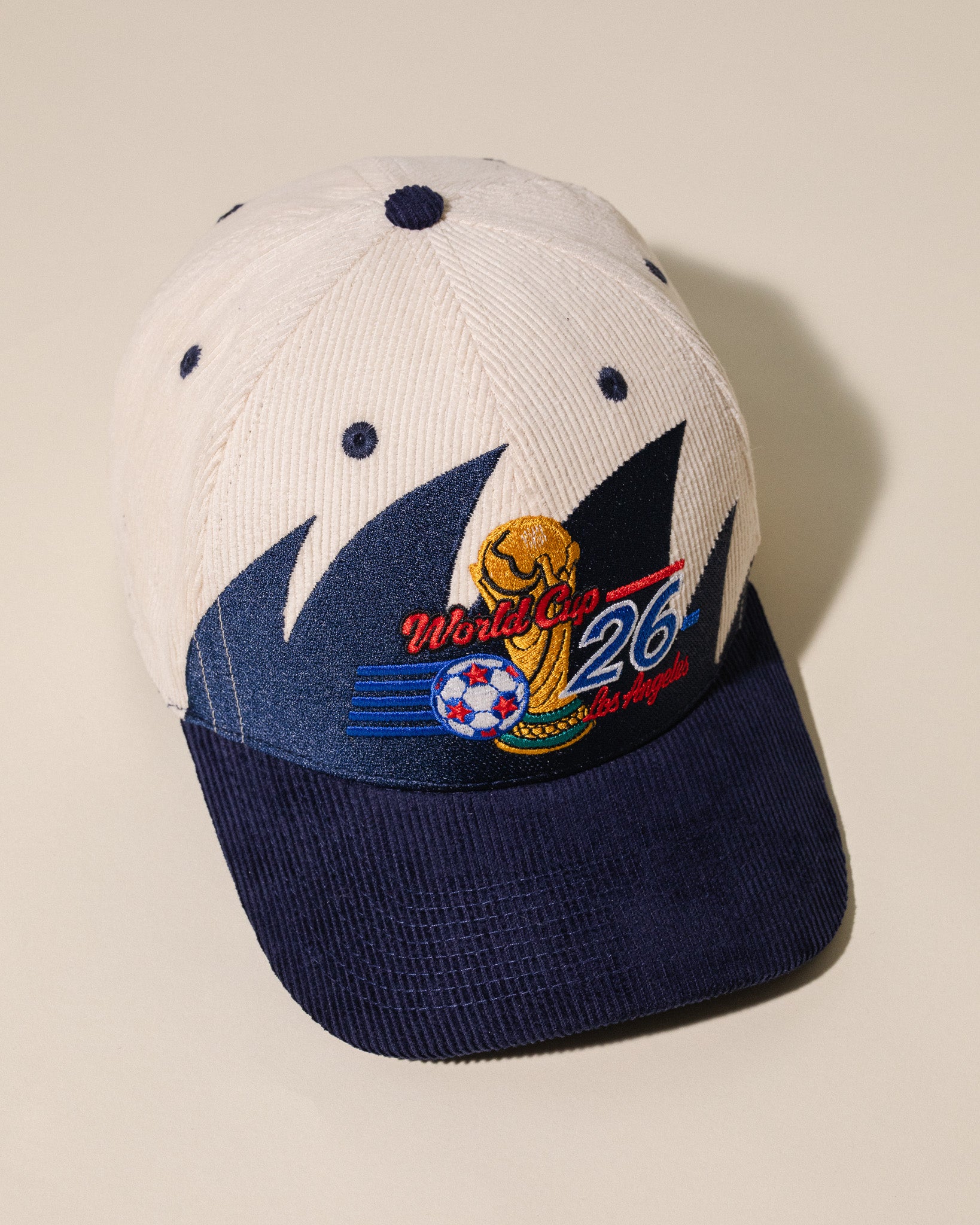 Beautiful Game Sharktooth Corduroy Hat (Cream/Navy)