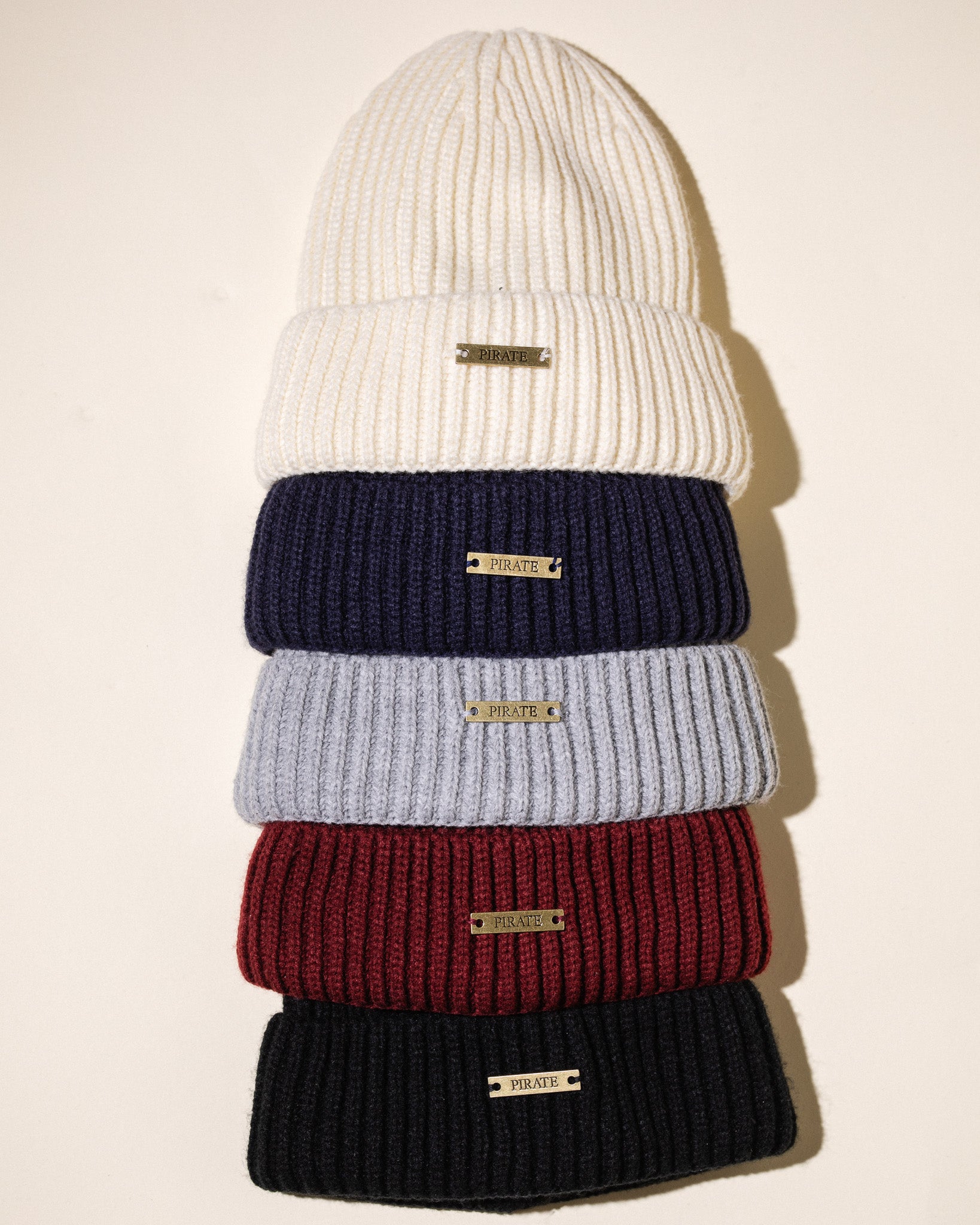 Pirate Ribbed Beanie (Black)