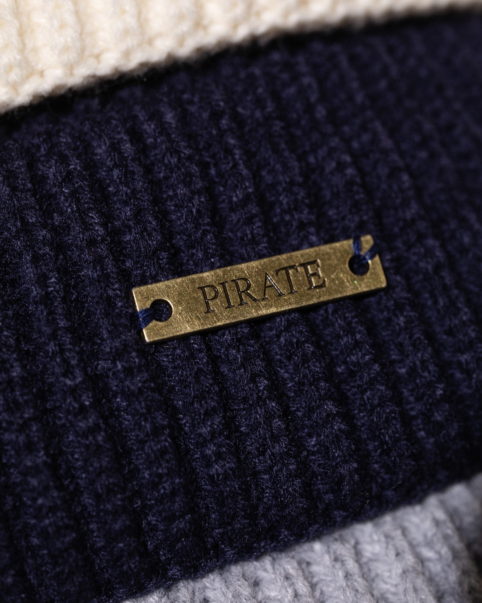 Pirate Ribbed Beanie (Navy)