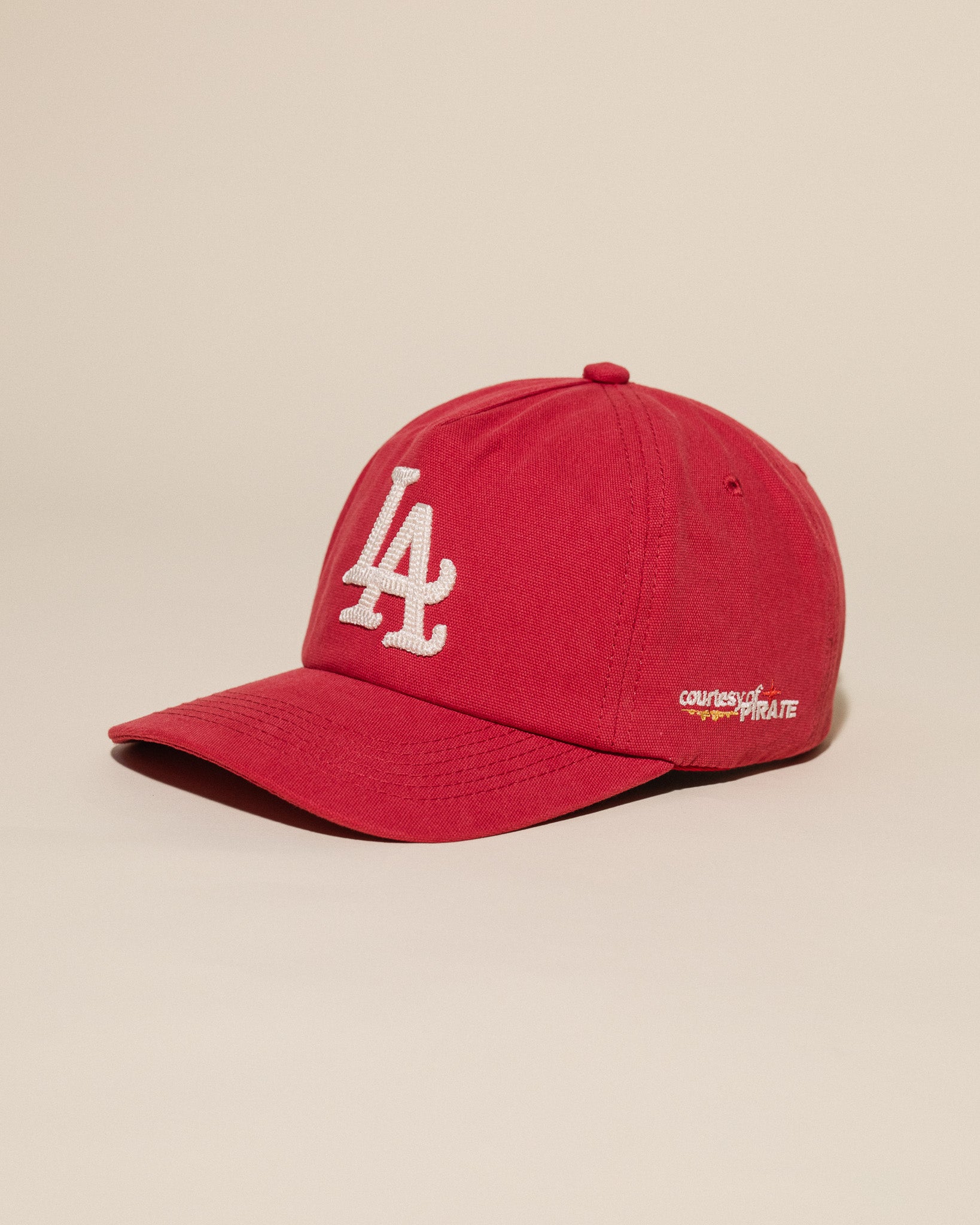 Pirate "LA" Chain Stitch Vintage Hat (Crimson)