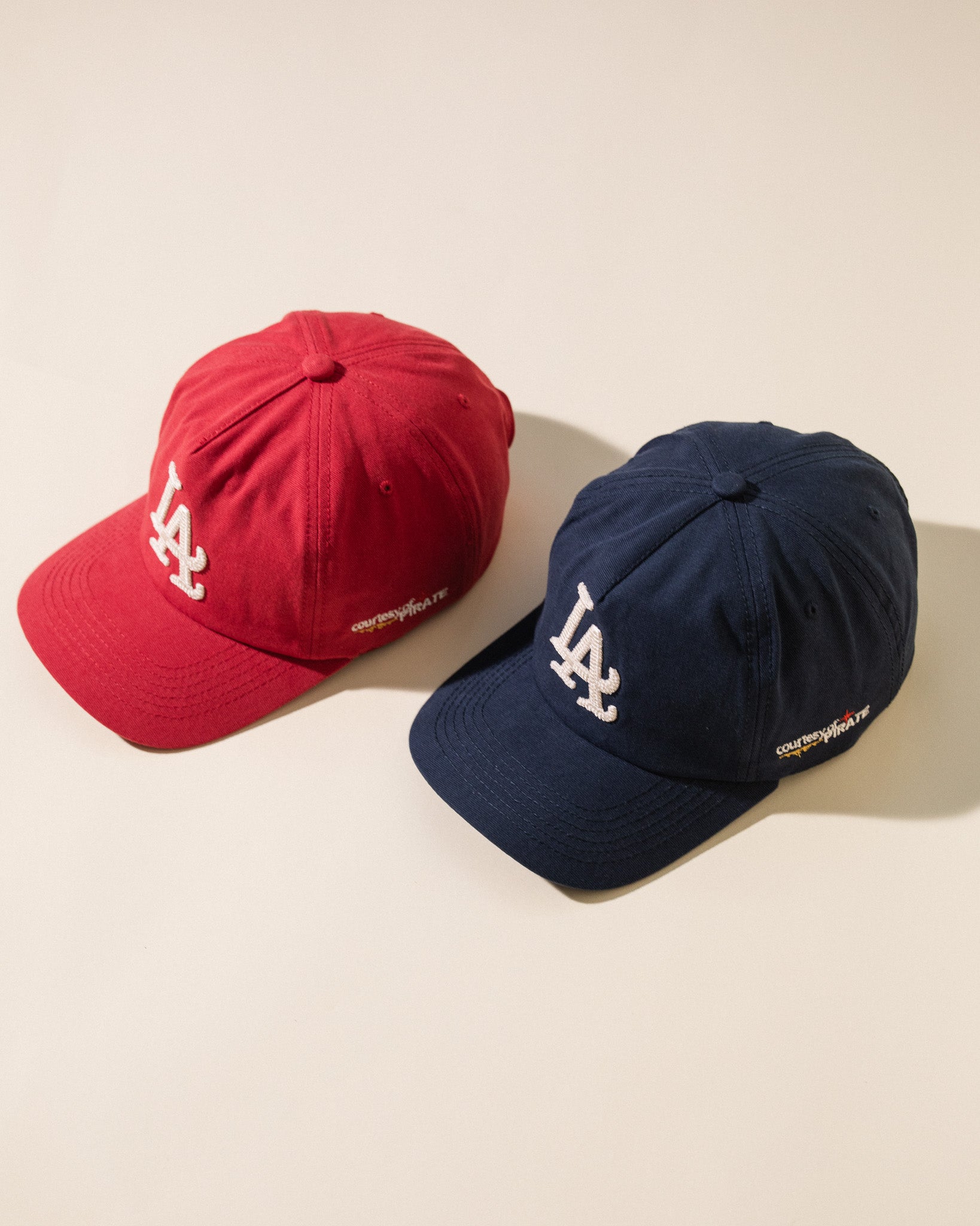 Pirate "LA" Chain Stitch Vintage Hat (Crimson)