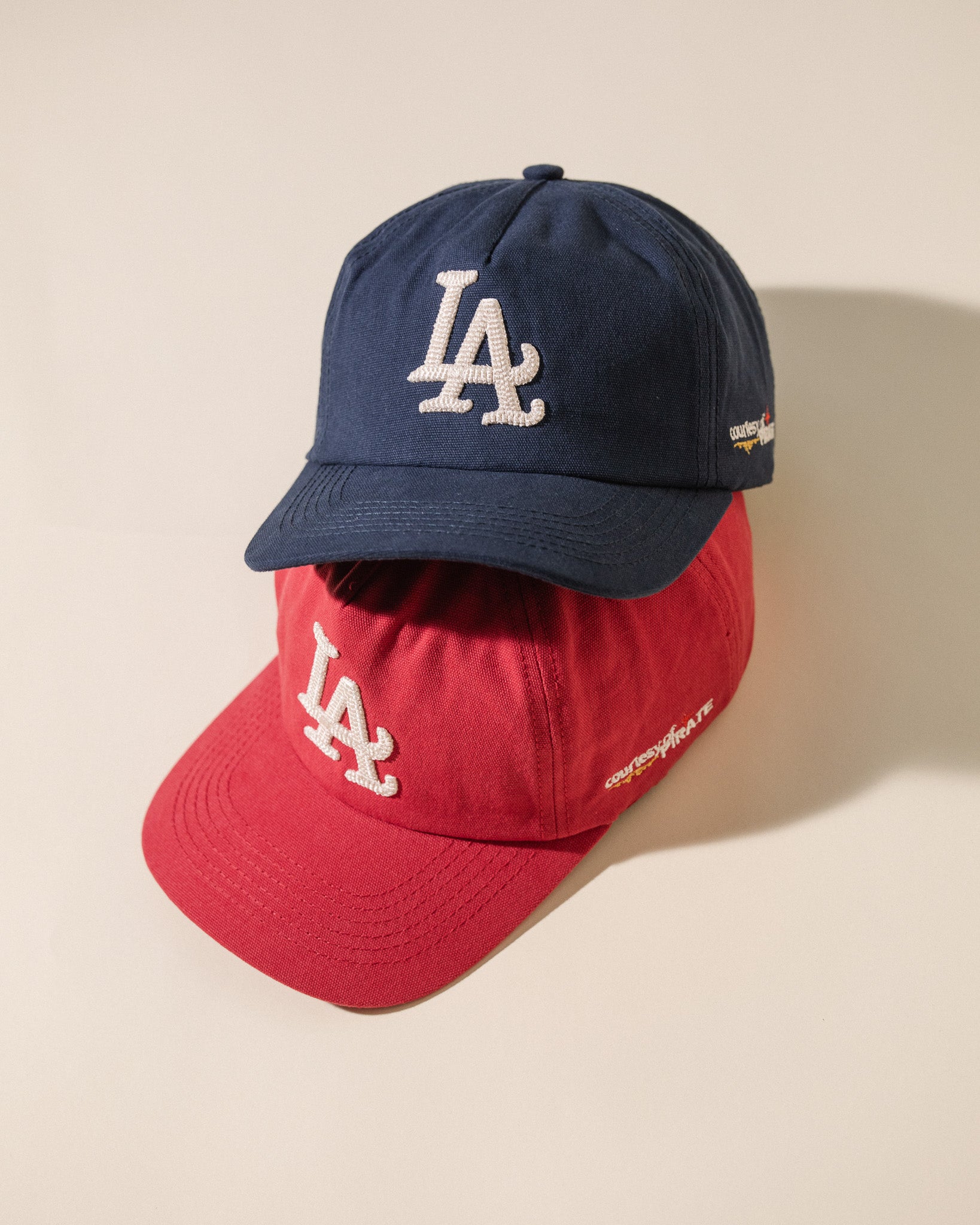 Pirate "LA" Chain Stitch Vintage Hat (Crimson)