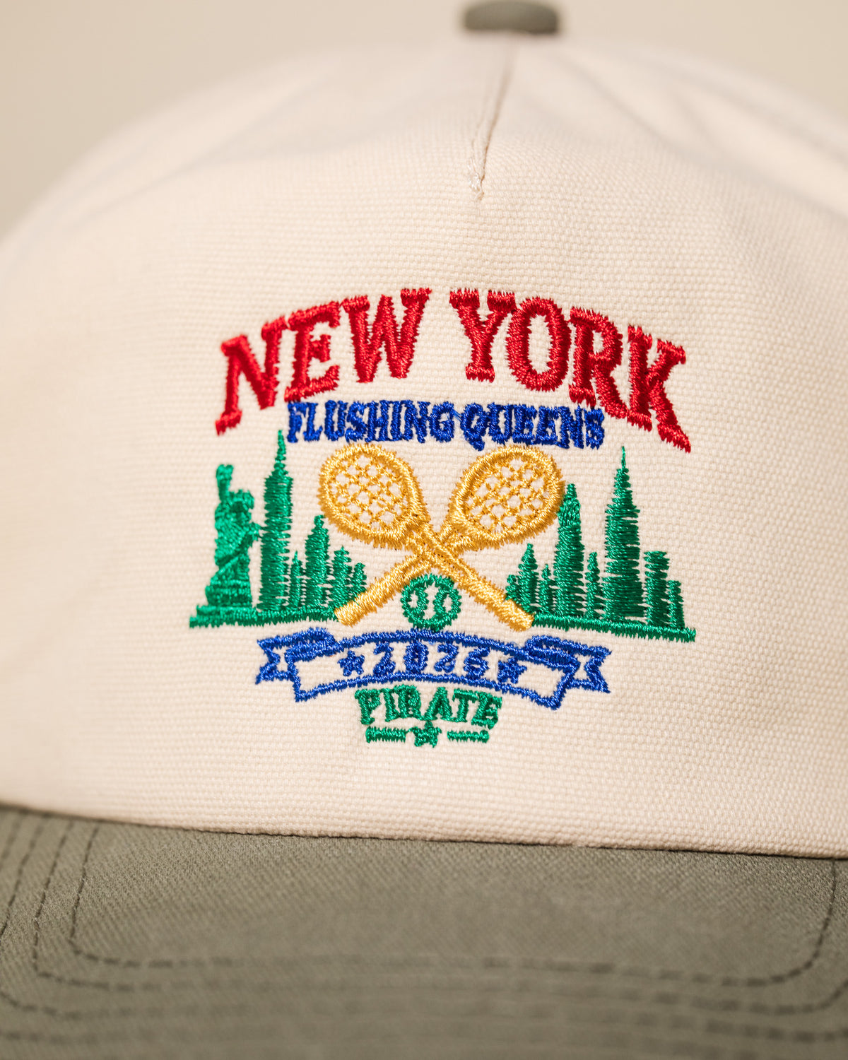 New York Courts Vintage Hat (Cream/Sage)