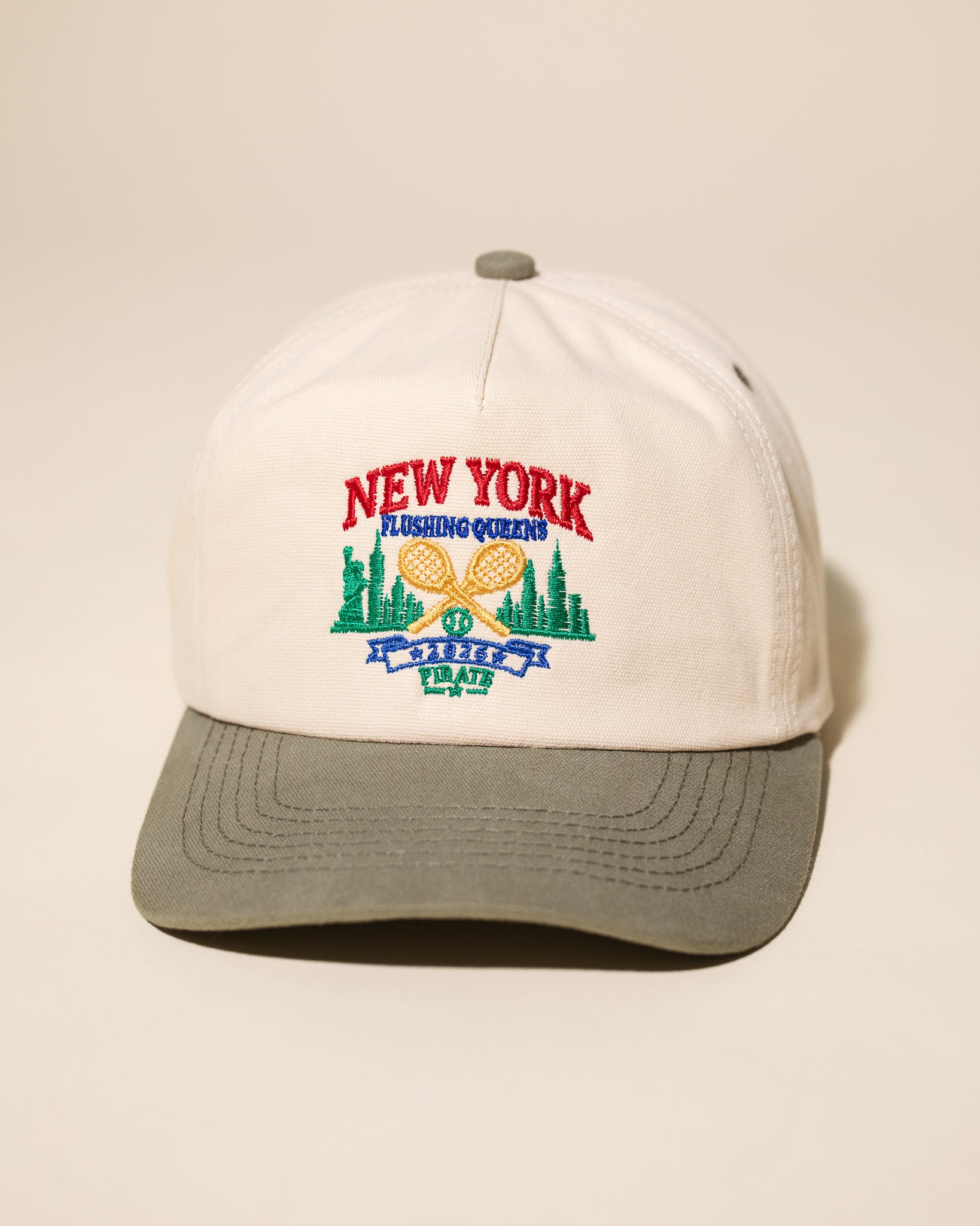 New York Courts Vintage Hat (Cream/Sage)