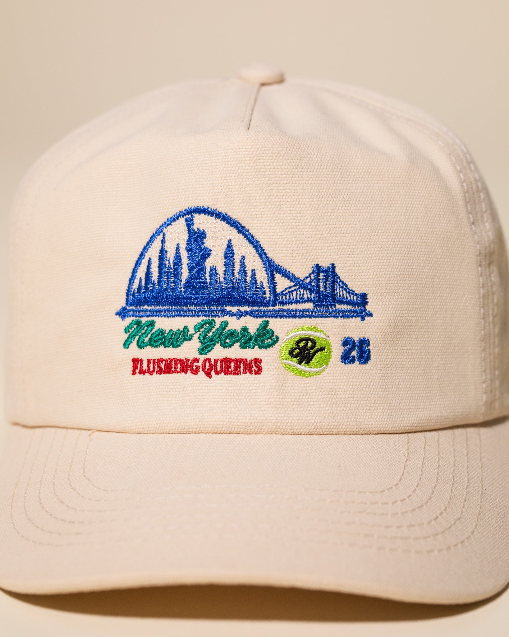 Queens Tennis Vintage Hat (Cream)