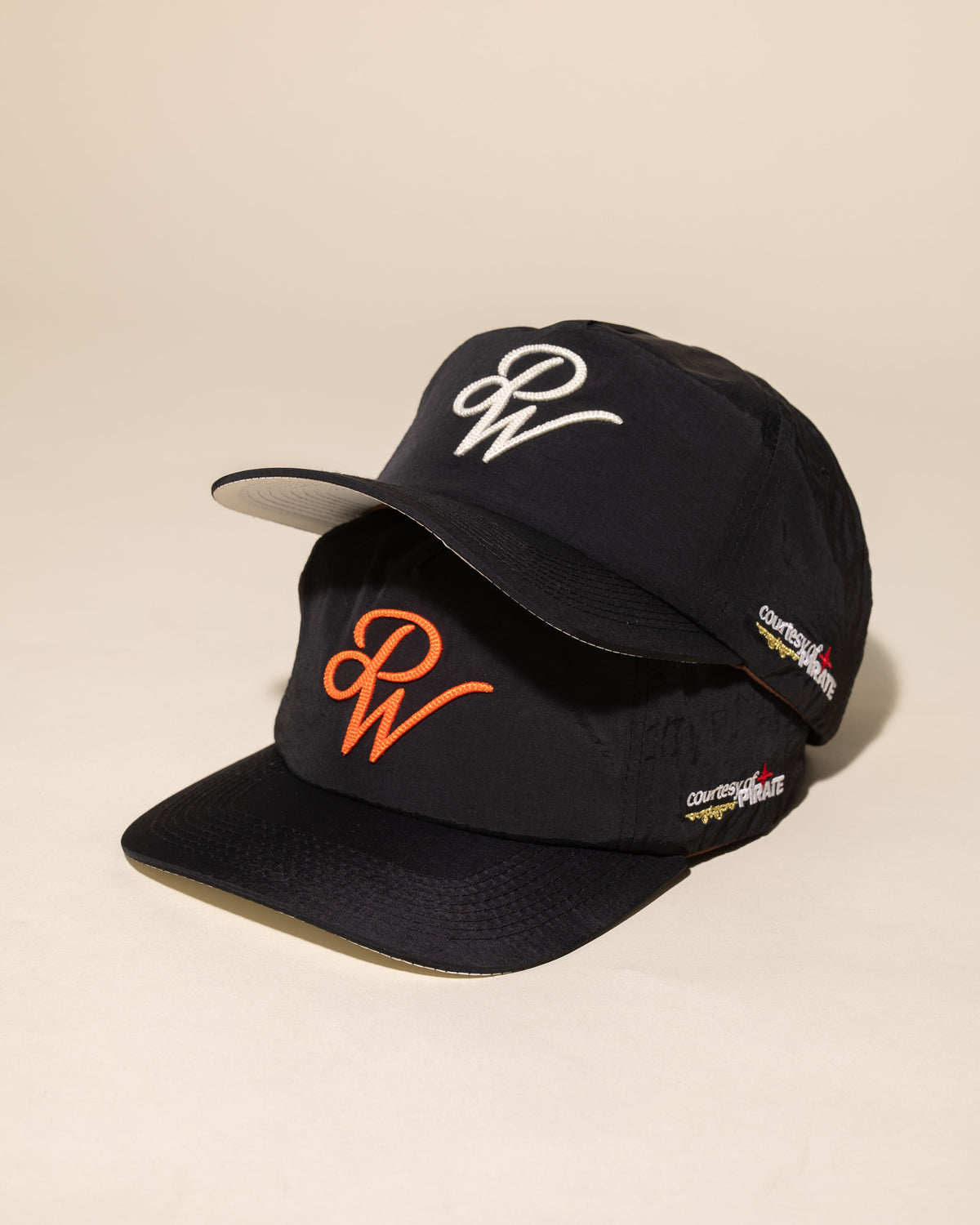 PW Chain Stitch Nylon Hat (Pirate Black / Orange)