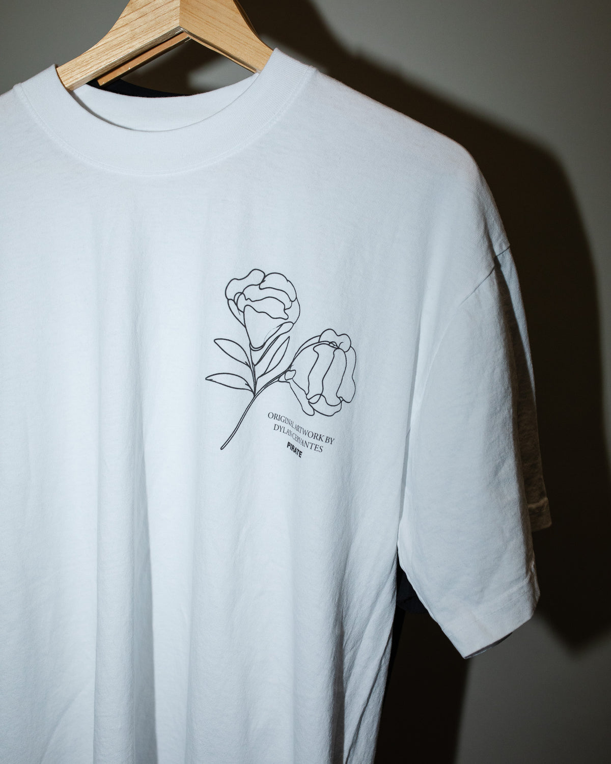 Pirate x Dylan Cervantes “Two Flowers, 2026” Graphic Tee (White)