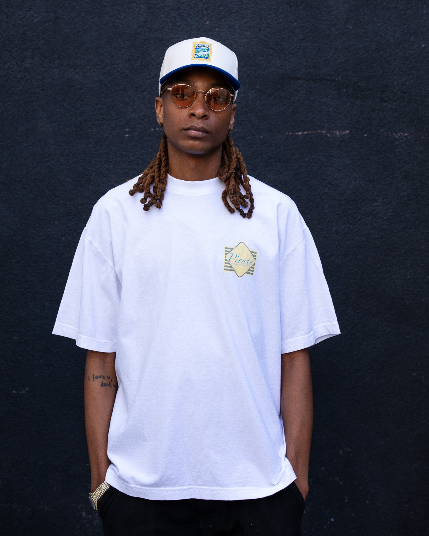 Pirate Santorini Hat (Cream/Royal)