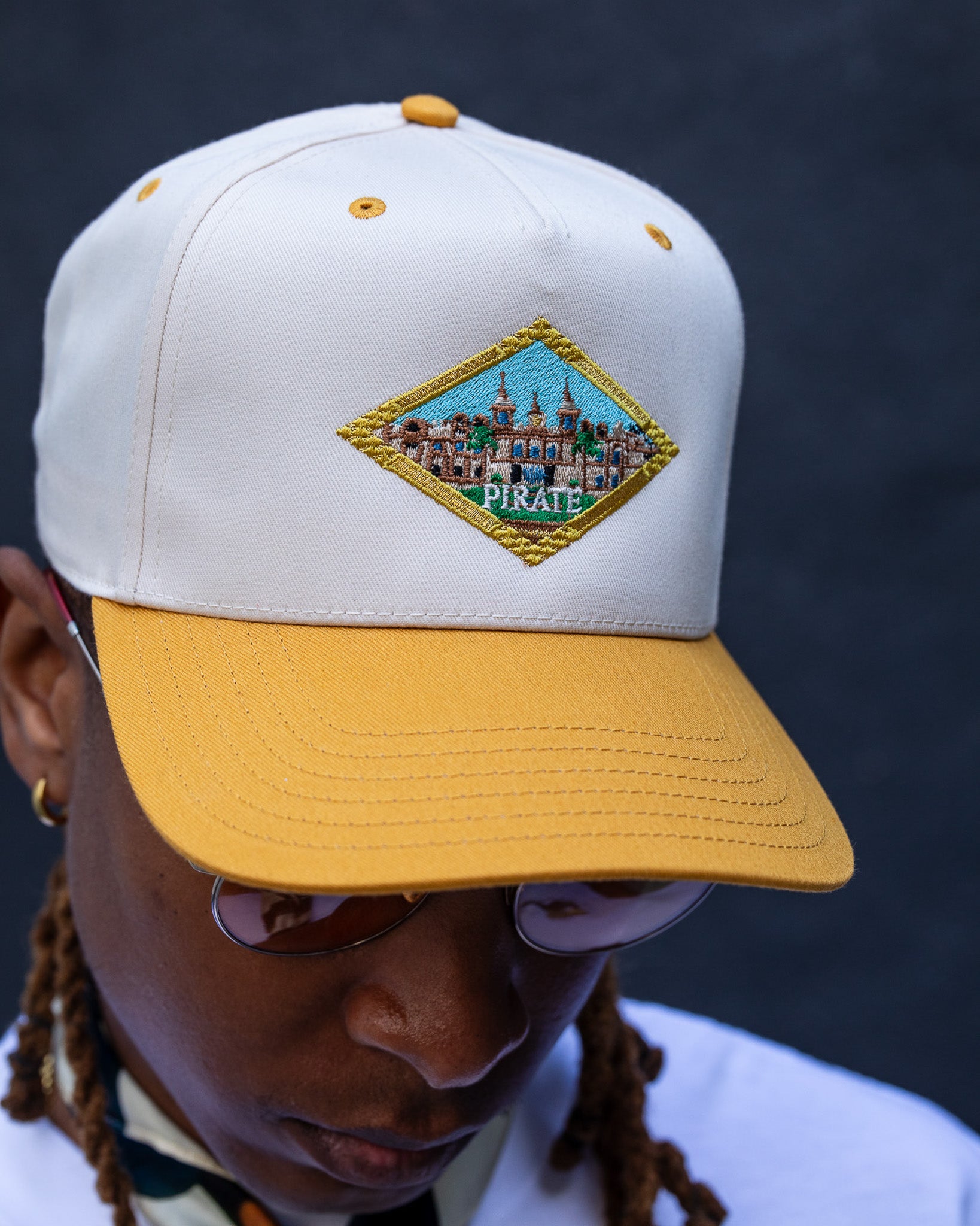Pirate Diamond Castle Hat (Cream/Canary Yellow)