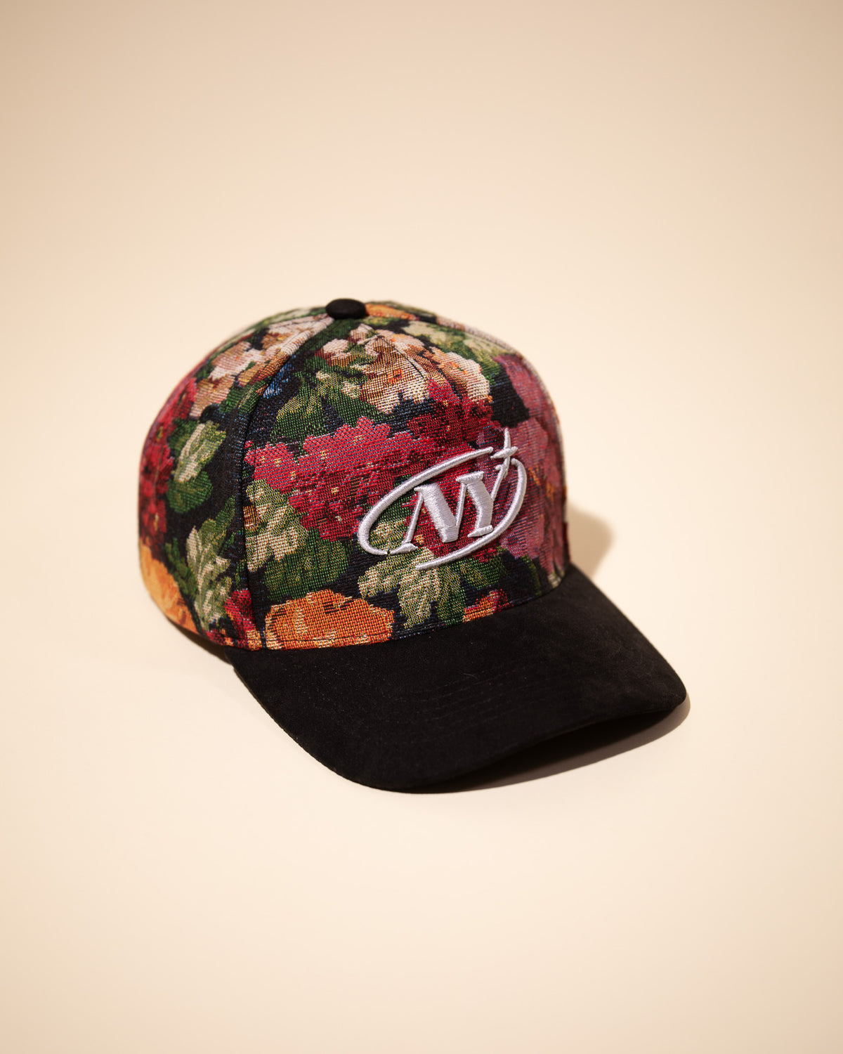 Pirate 'NY' Floral Jacquard Hat (Multi-Color, Black)