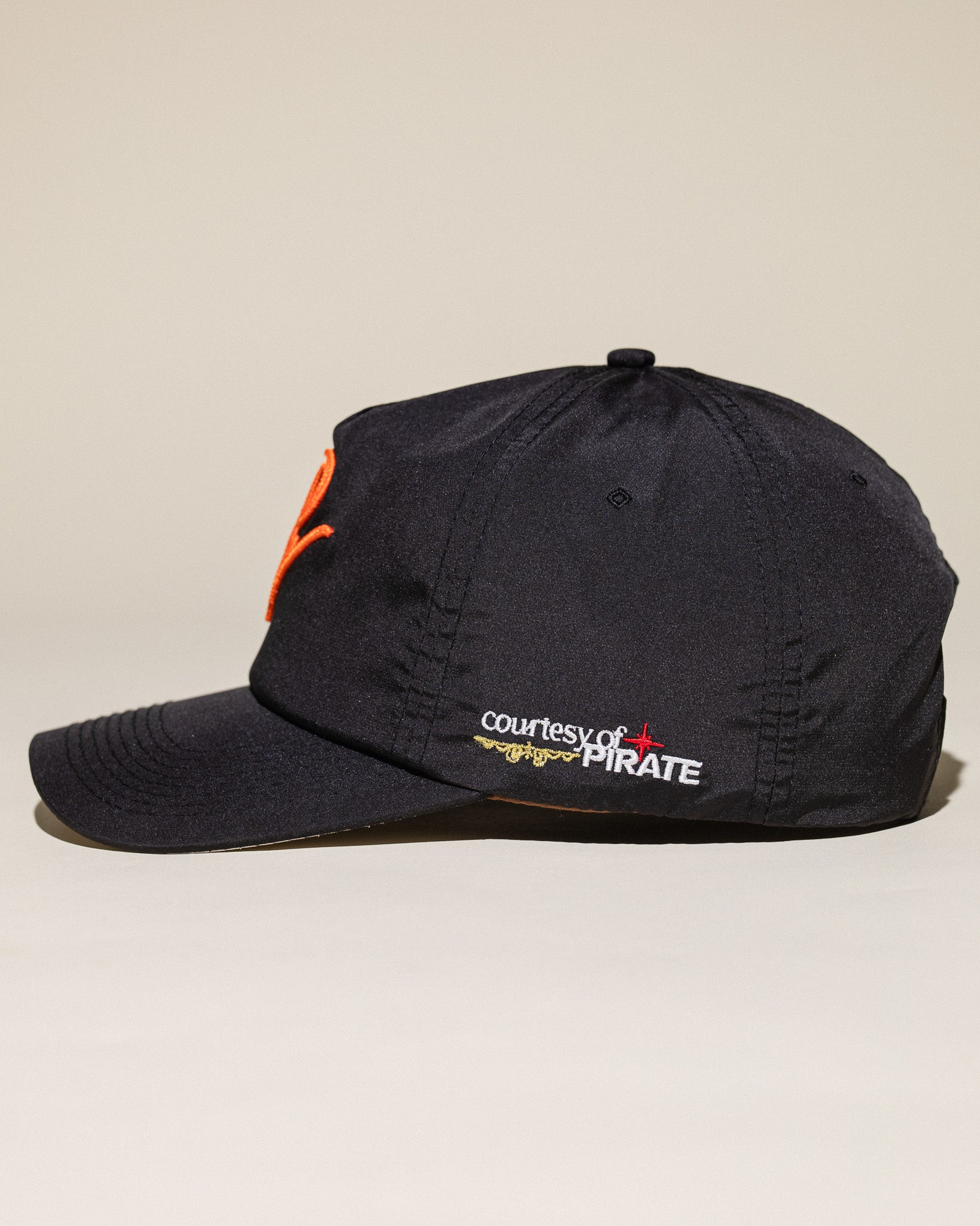 Pirate "PW" Chain Stitch Nylon Hat (Pirate Black)