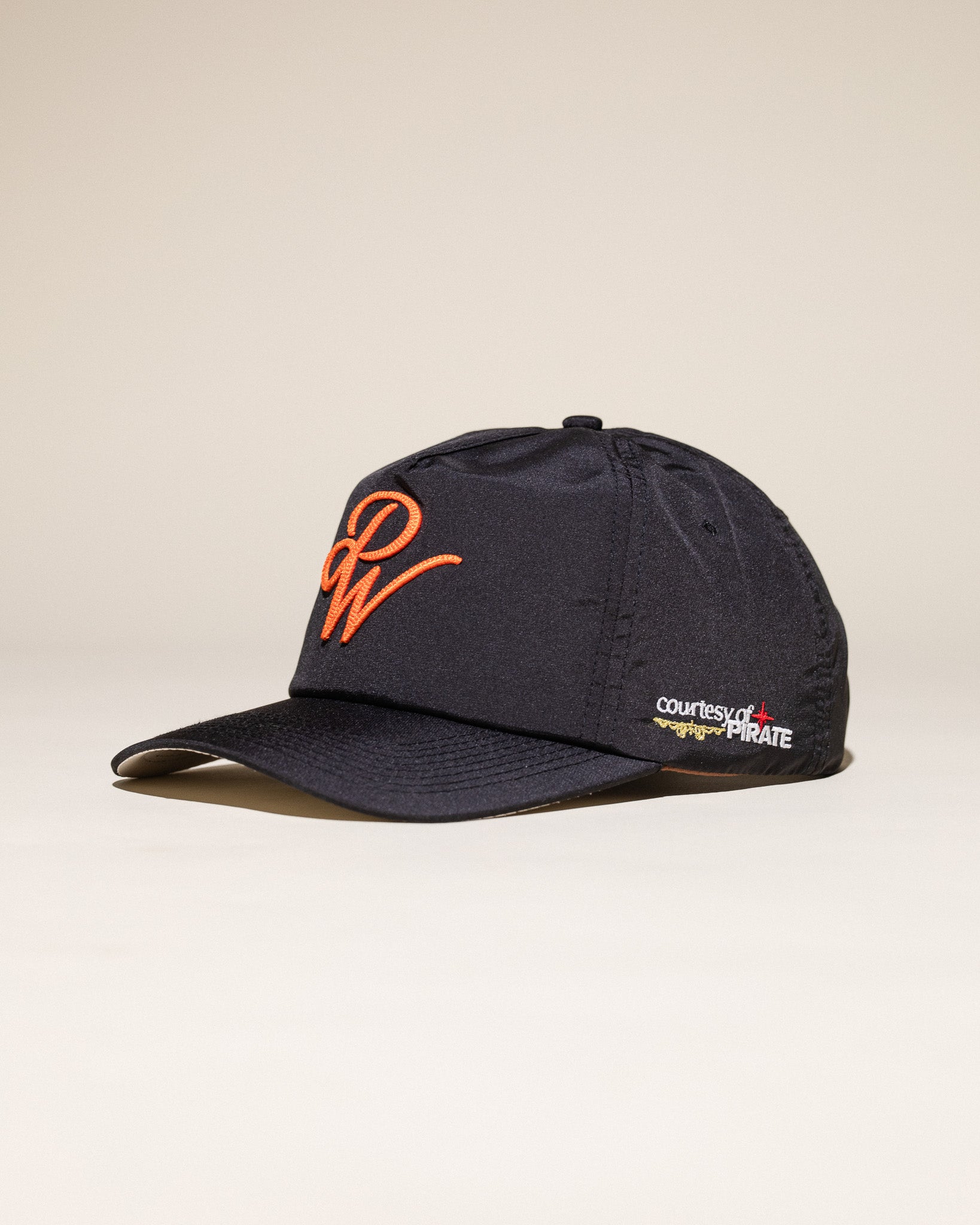 Pirate "PW" Chain Stitch Nylon Hat (Pirate Black)