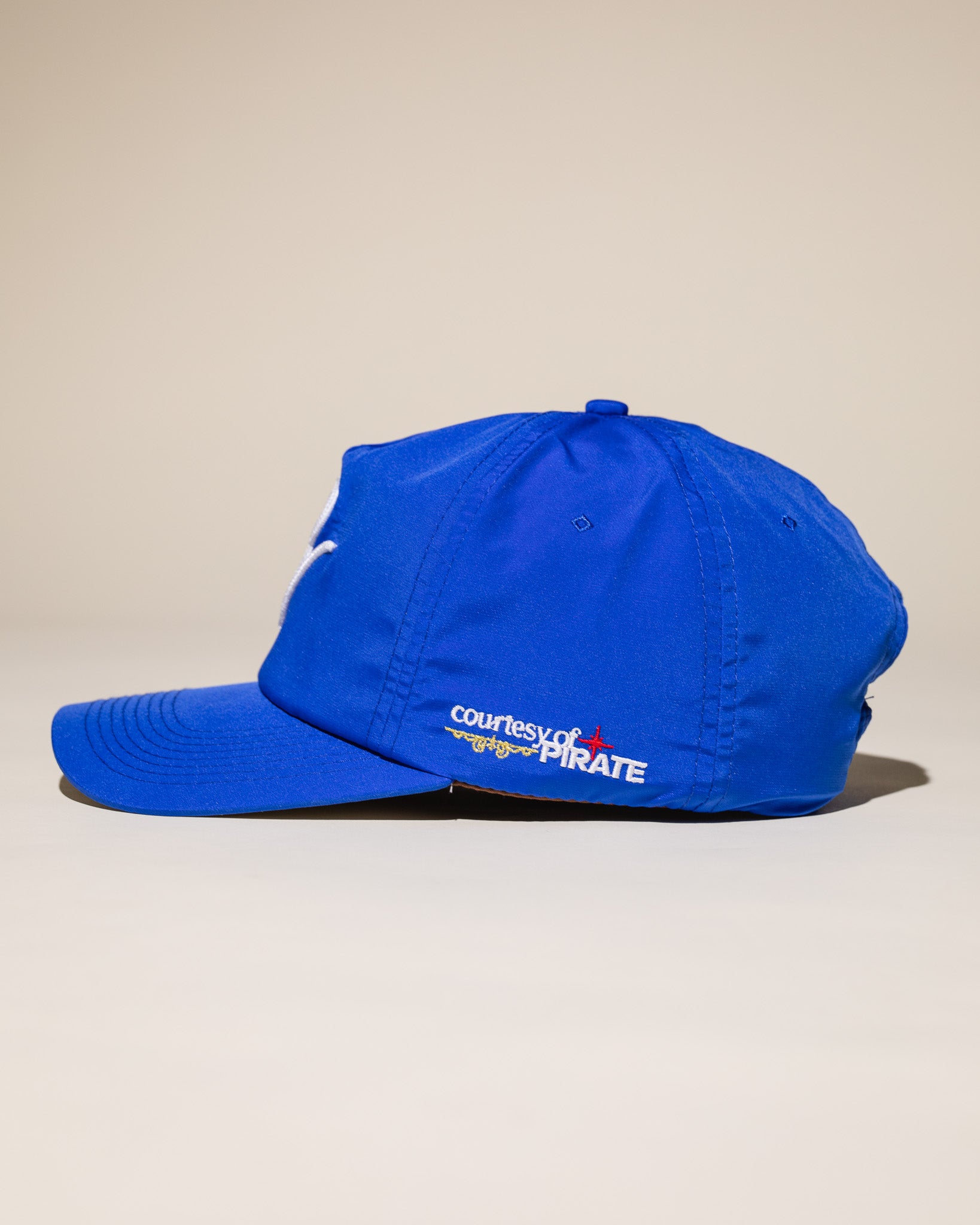 Pirate "PW" Chain Stitch Nylon Hat (Ocean Blue)