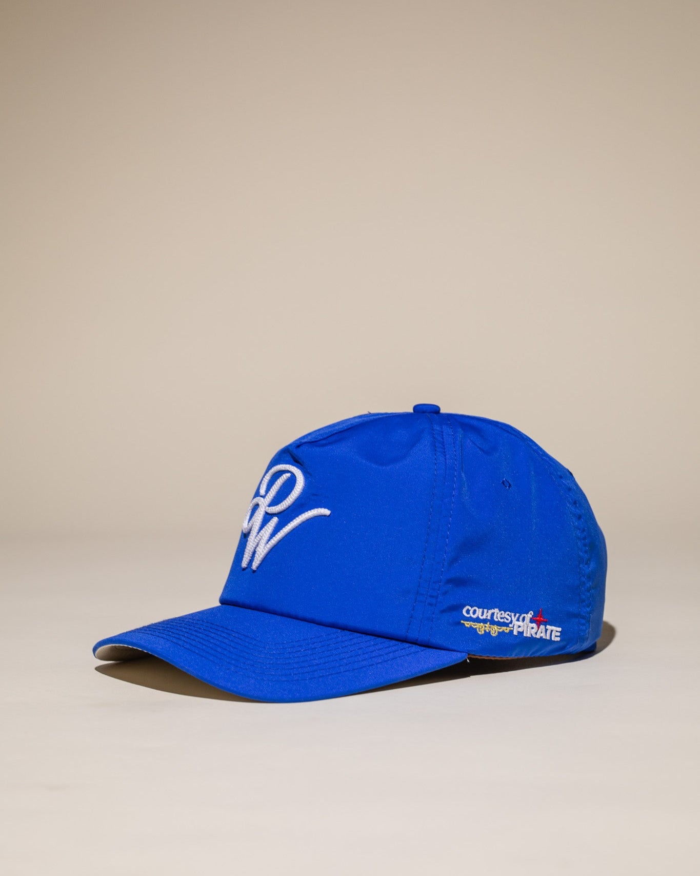 Pirate "PW" Chain Stitch Nylon Hat (Ocean Blue)