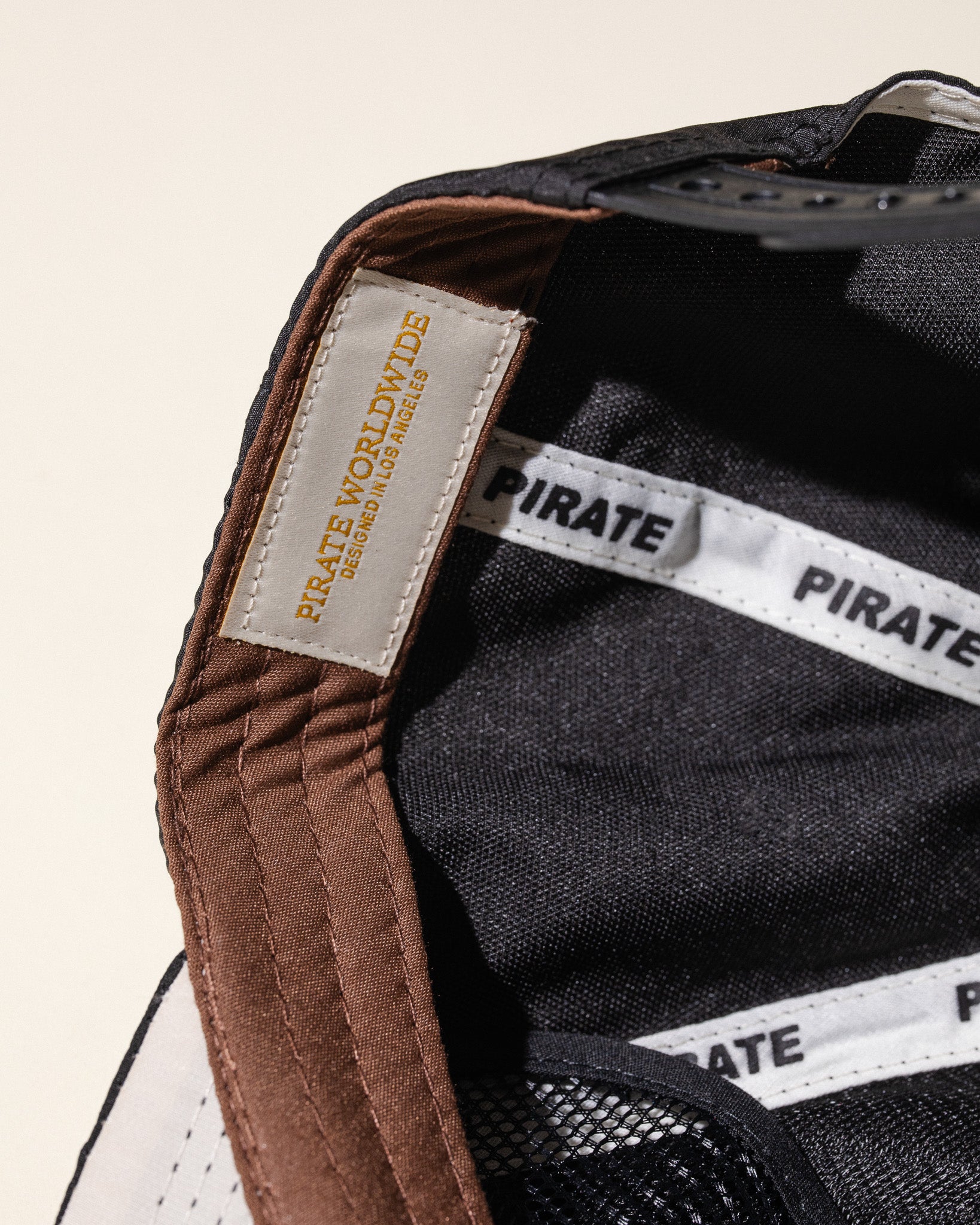 Pirate "PW" Chain Stitch Nylon Hat (Pirate Black)