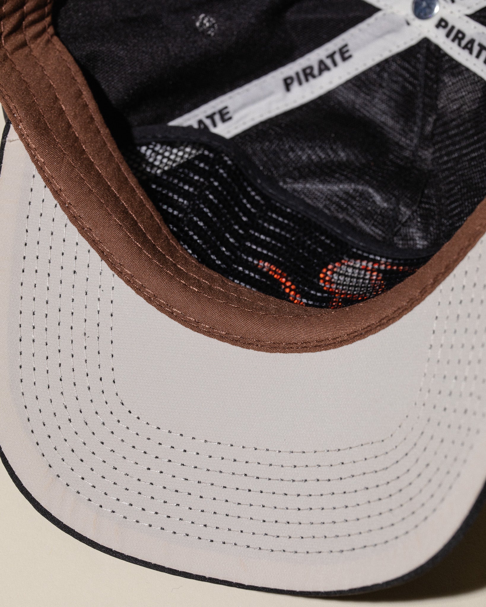 Pirate "PW" Chain Stitch Nylon Hat (Pirate Black)