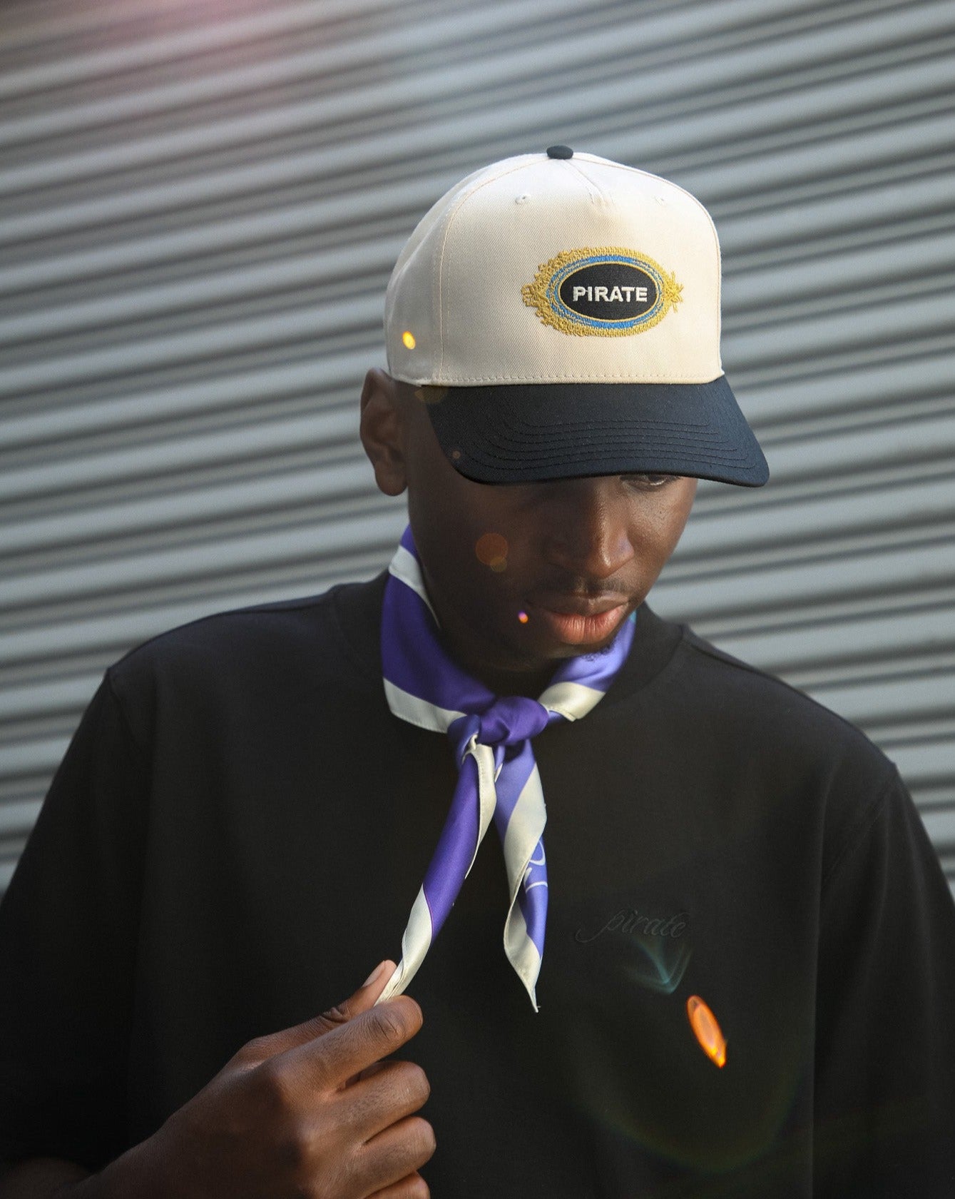 Pirate Logo Frame Hat (Cream/Black)