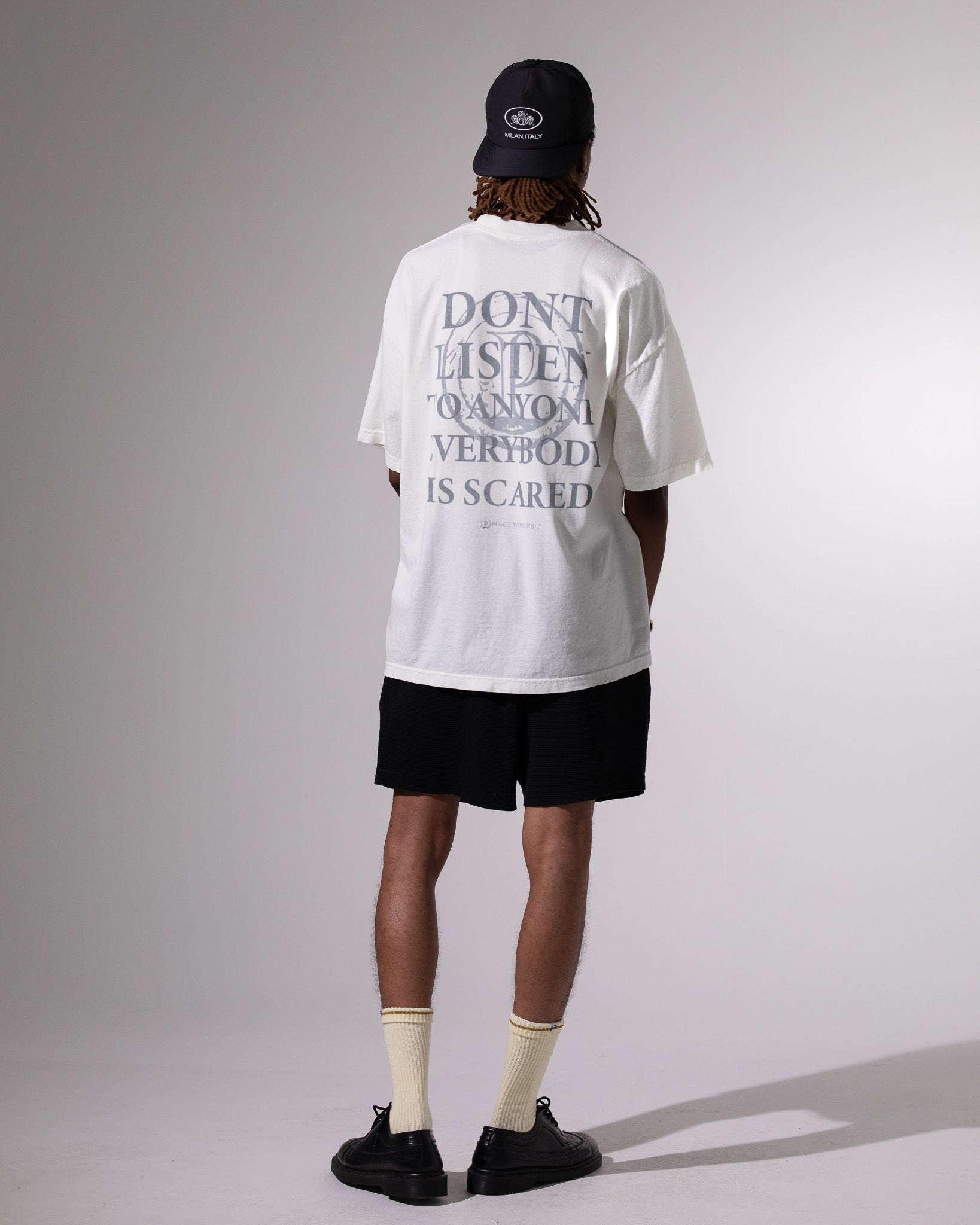 Pirate Everybody is Scared SS Tee (White)