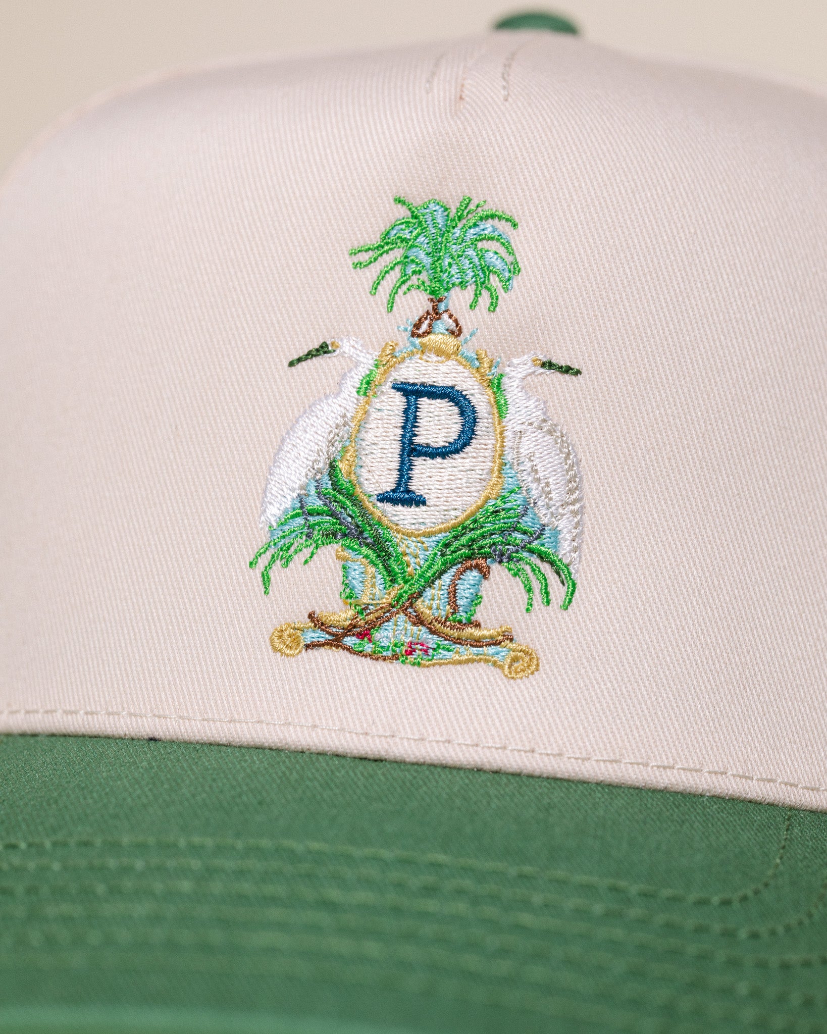 Pirate Heron Crest Hat (Cream/Sage)