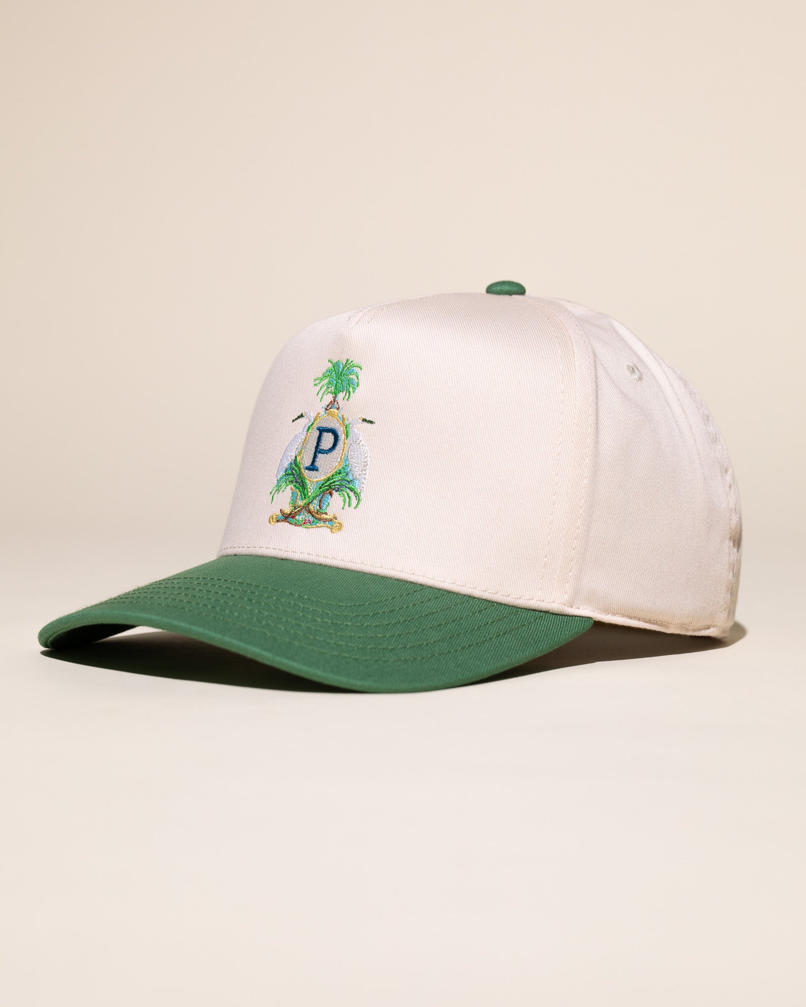 Pirate Heron Crest Hat (Cream/Sage)