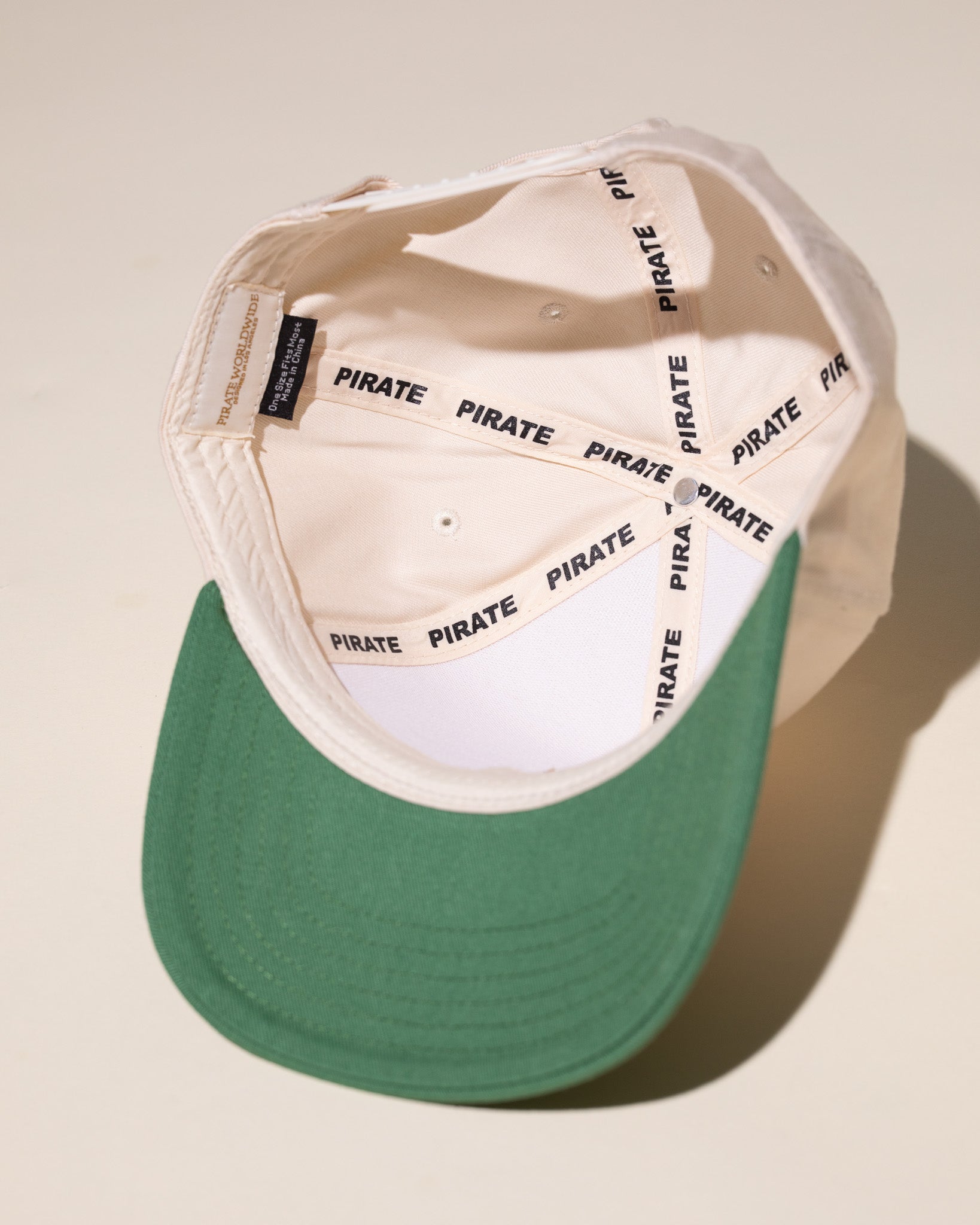 Pirate Heron Crest Hat (Cream/Sage)