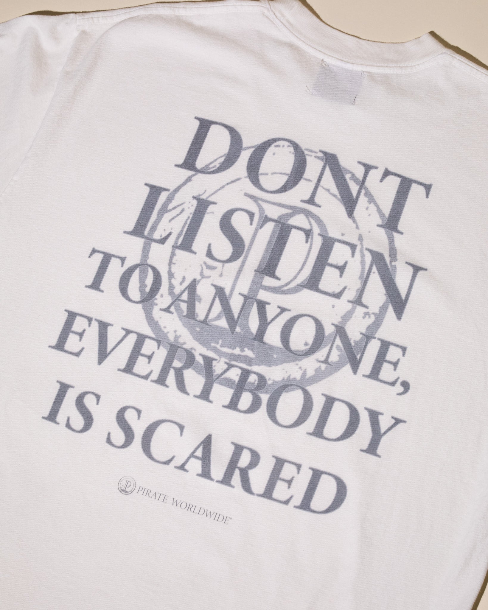 Pirate Everybody is Scared SS Tee (White)