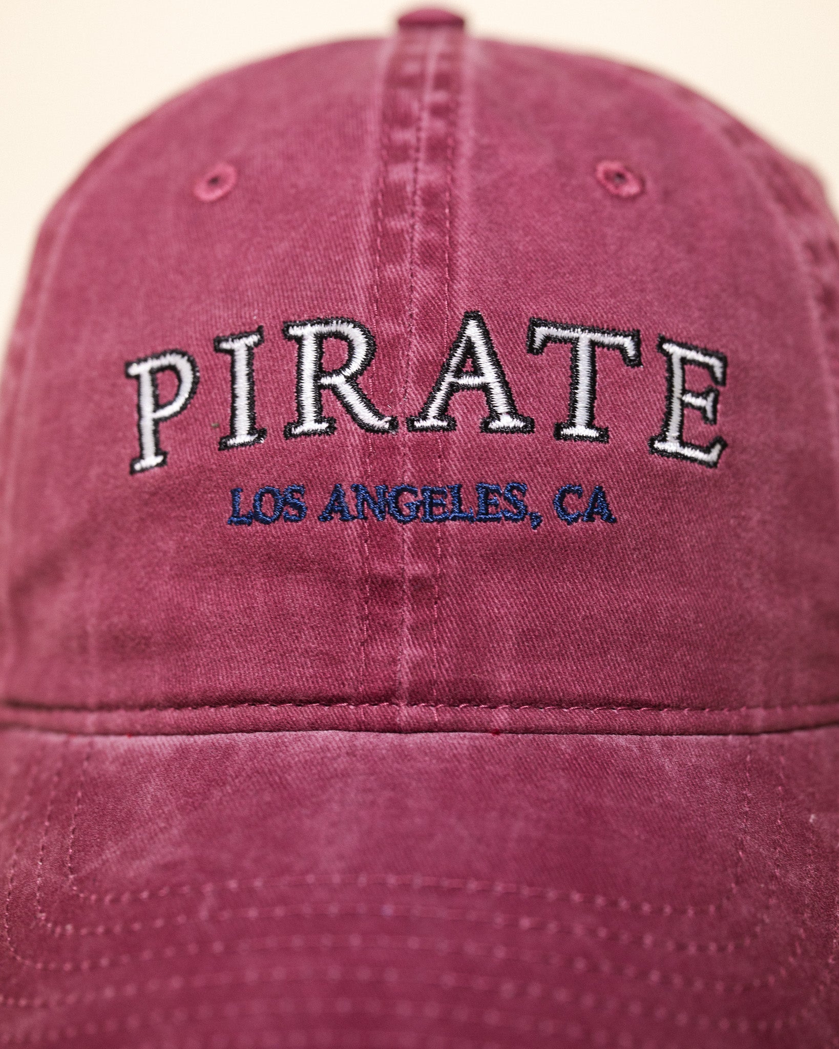 Pirate Los Angeles Dad Hat (Washed Maroon)