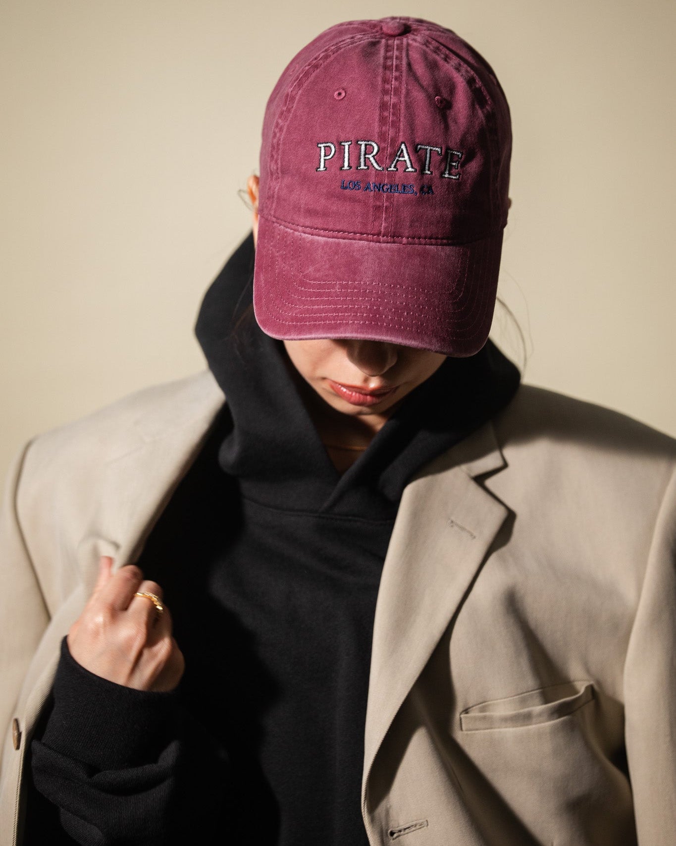 Pirate Los Angeles Dad Hat (Washed Maroon)