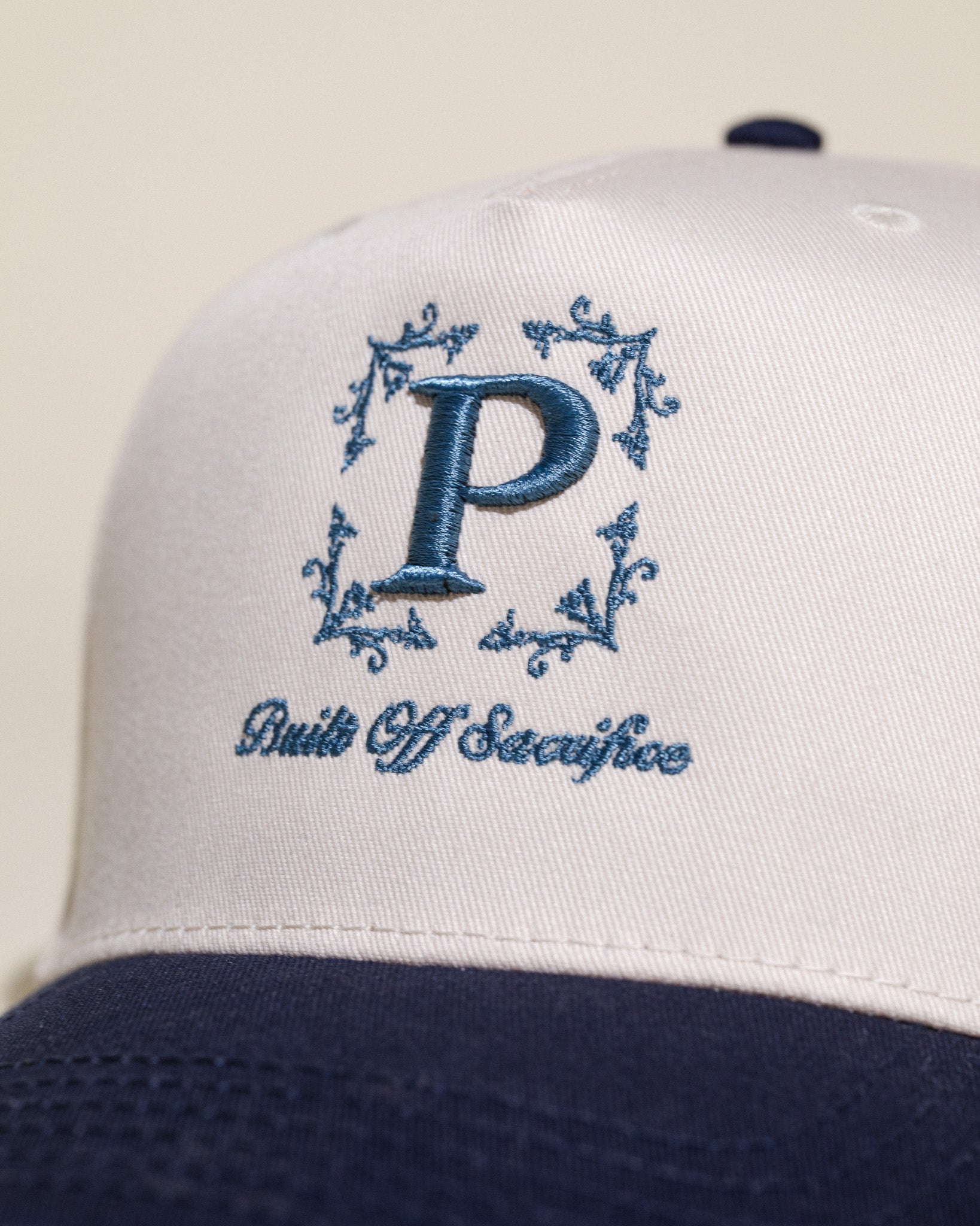 Pirate Built Off Sacrifice Hat (Cream/Navy)