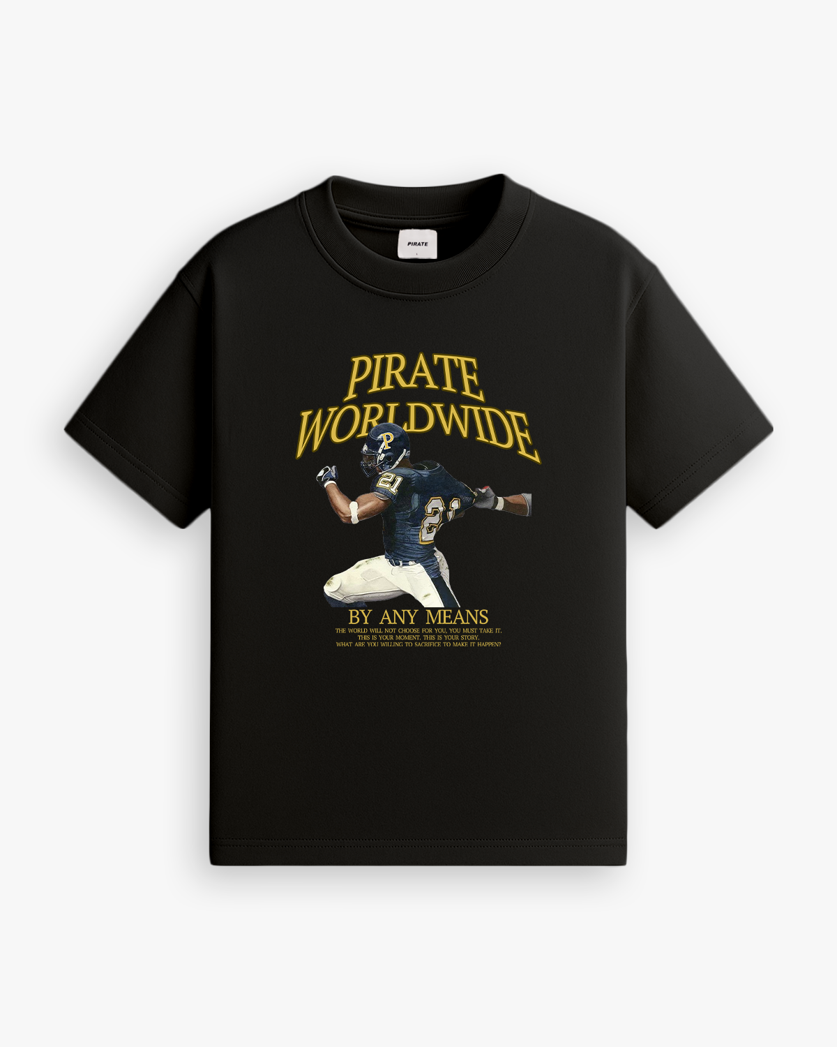 By Any Means Football Tee (Black)