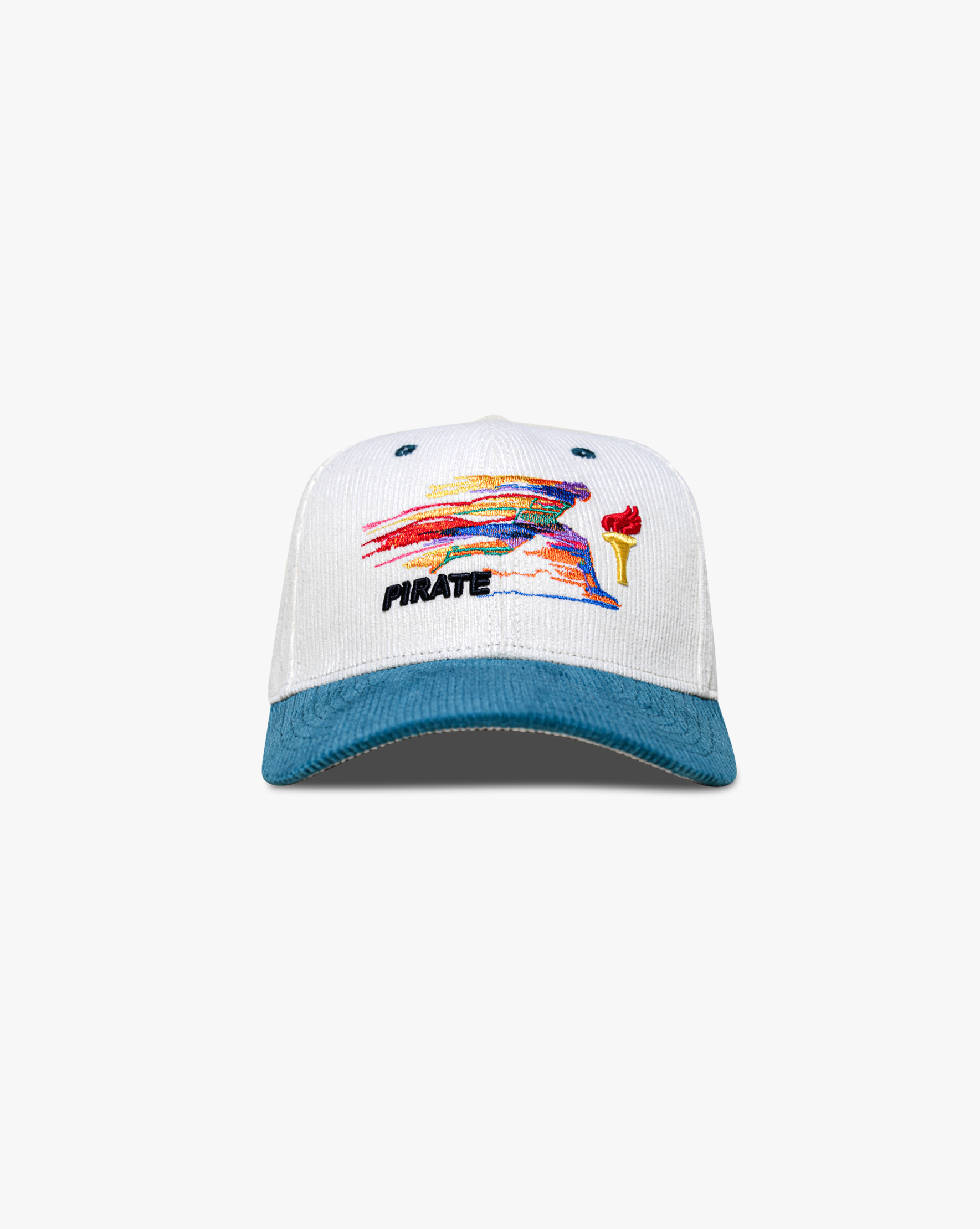 Pirate Olympian Corduroy Hat (Cream/Teal)