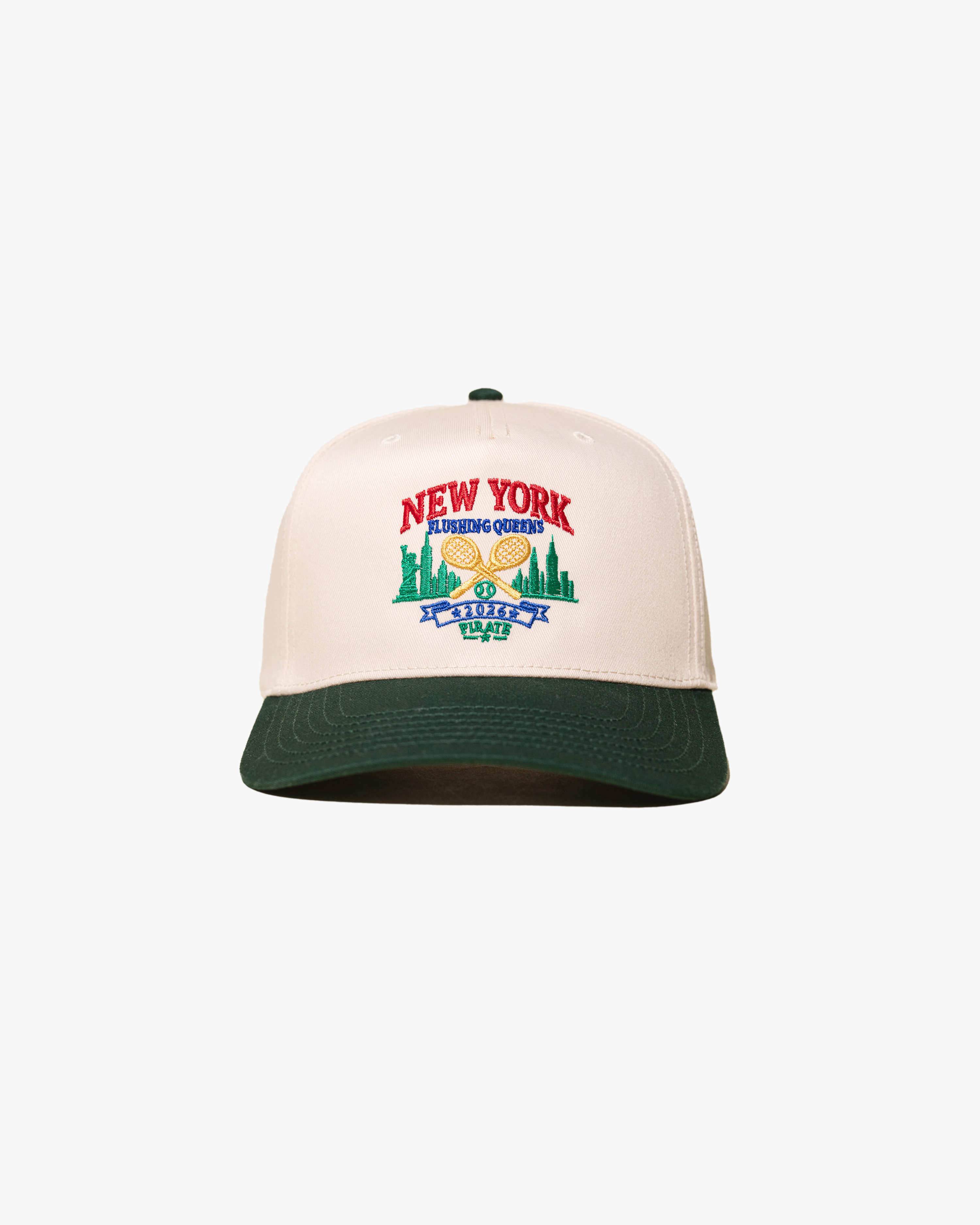 New York Courts Hat (Cream/Green)