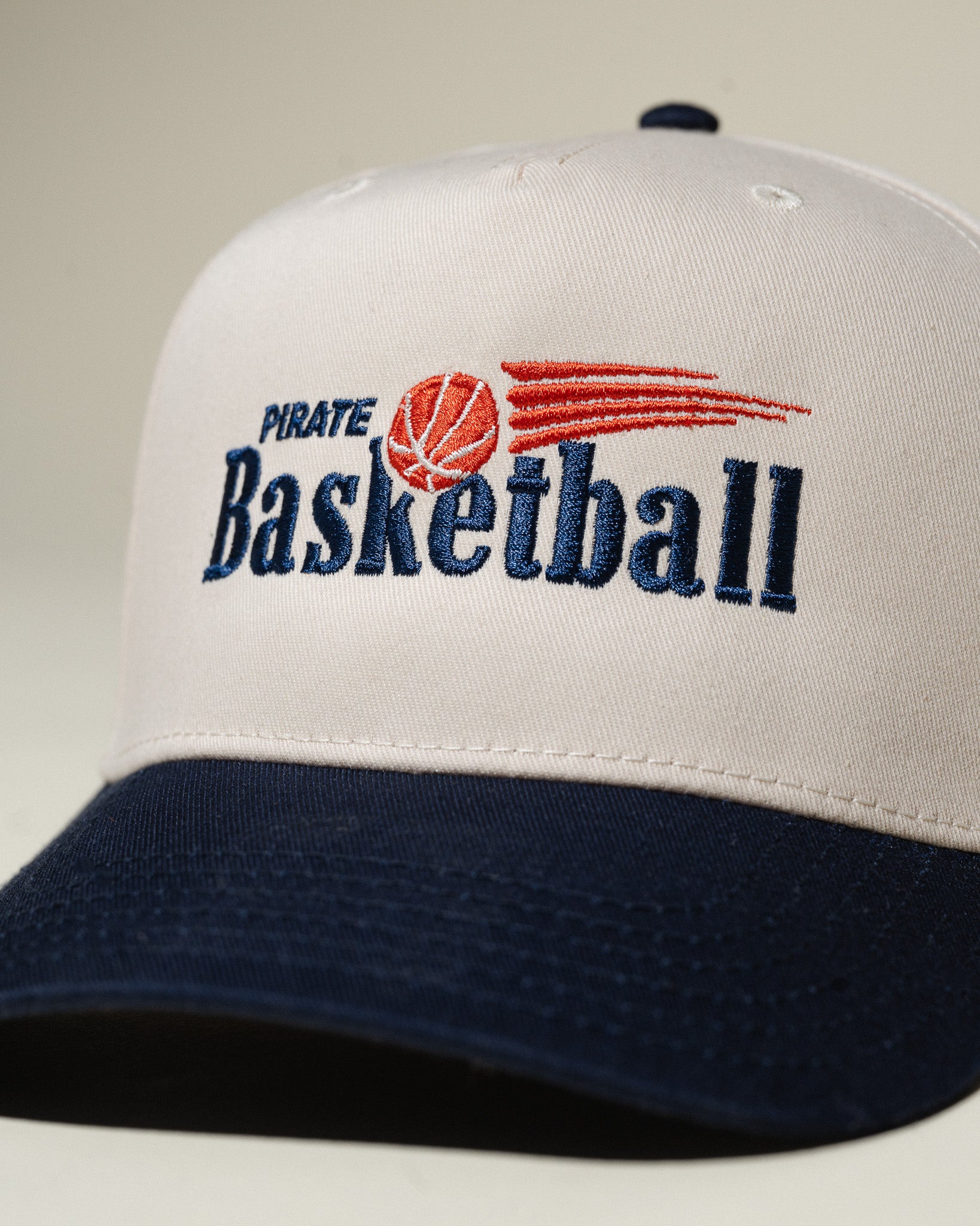 Pirate Basketball Hat (Cream/Navy)