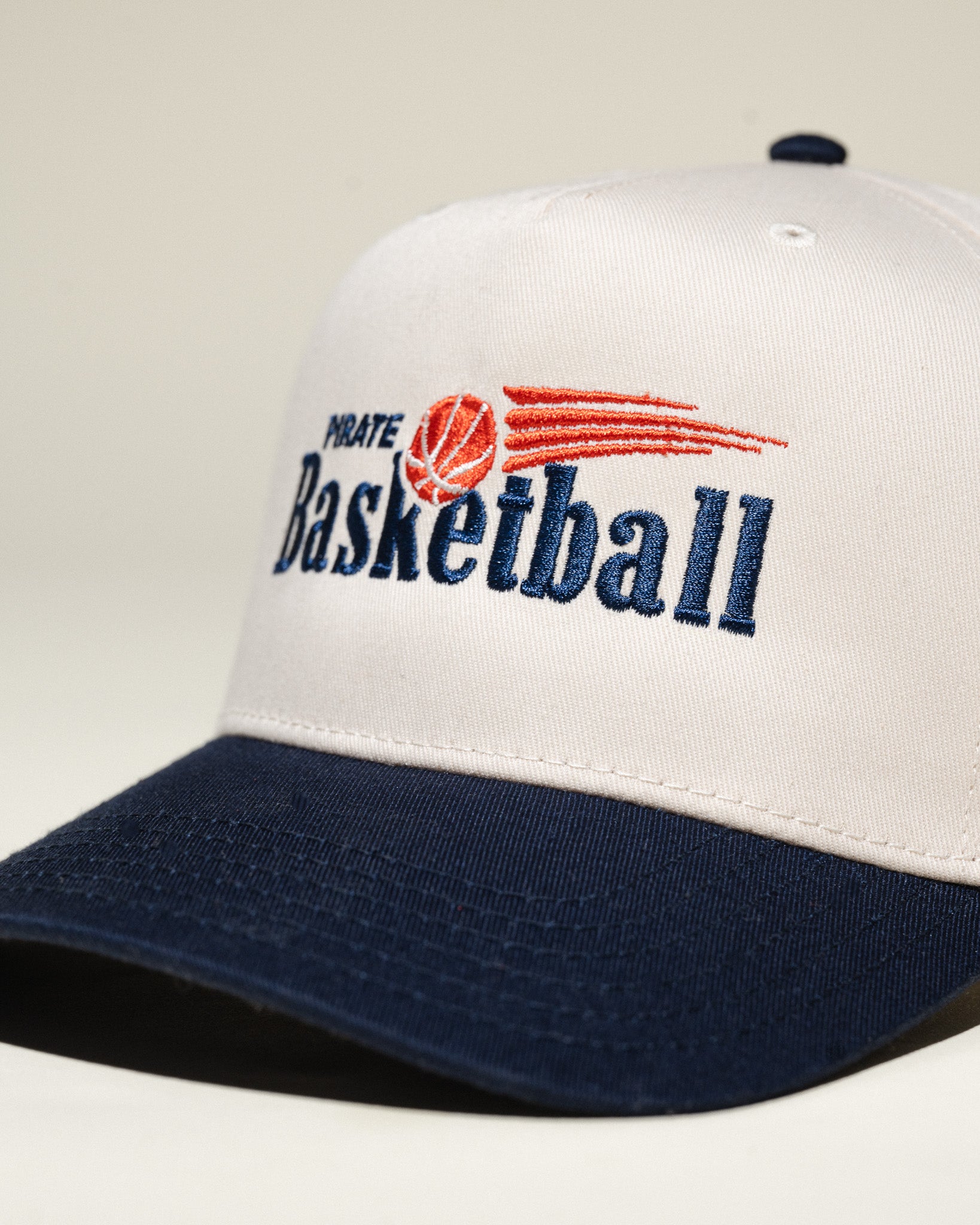 Pirate Basketball Hat (Cream/Navy)