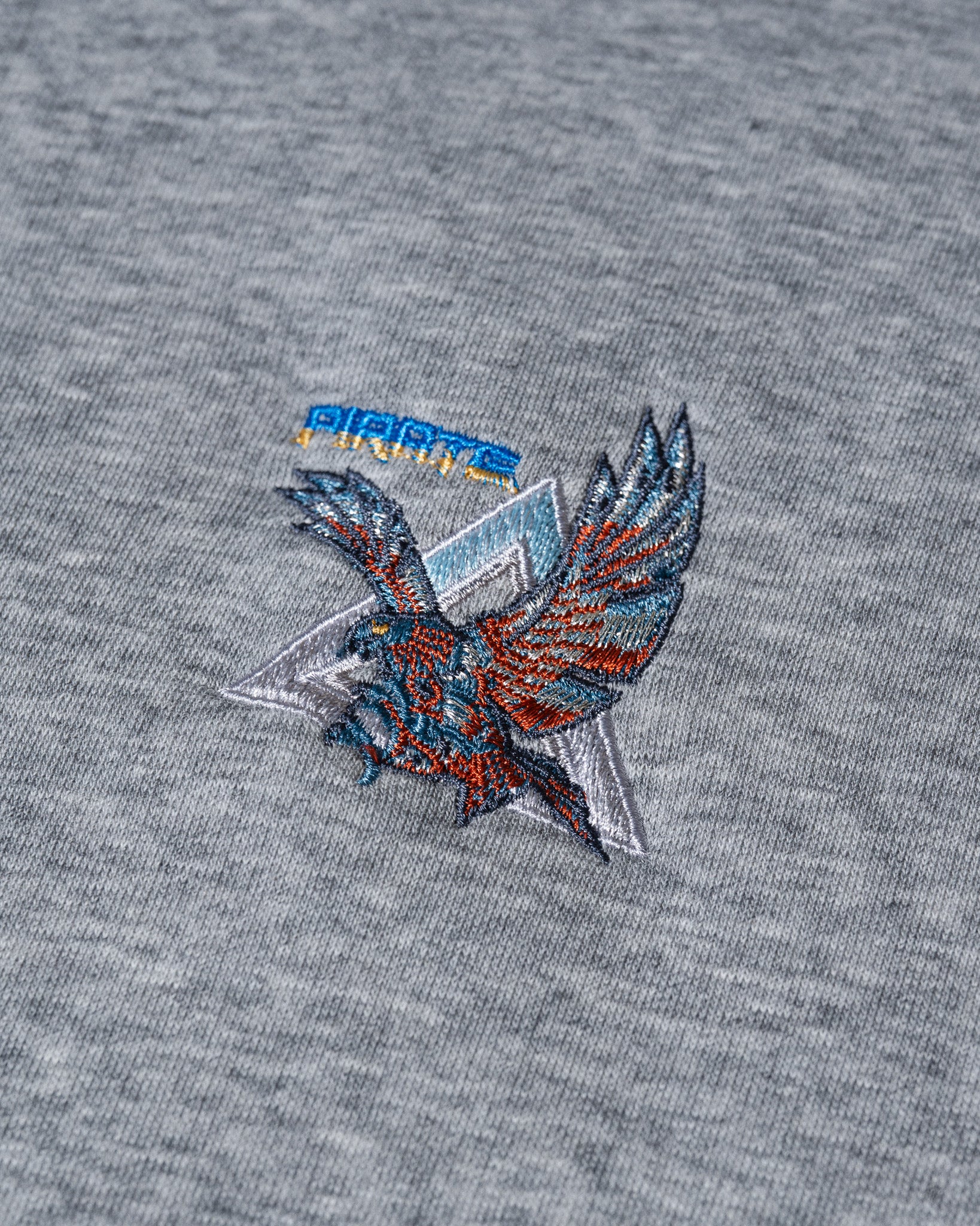 Pirate Falcon Half Zip Hoodie (Grey Heather)