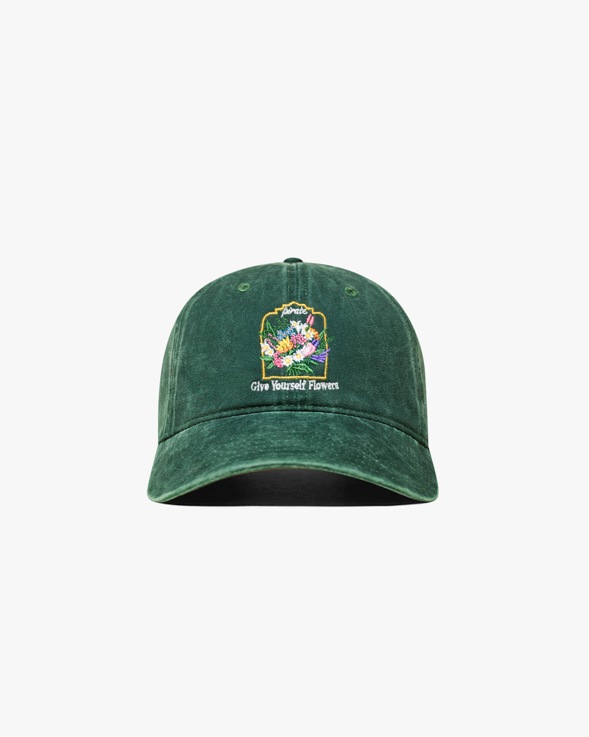 Give Yourself Flowers Dad Hat (Washed Green)