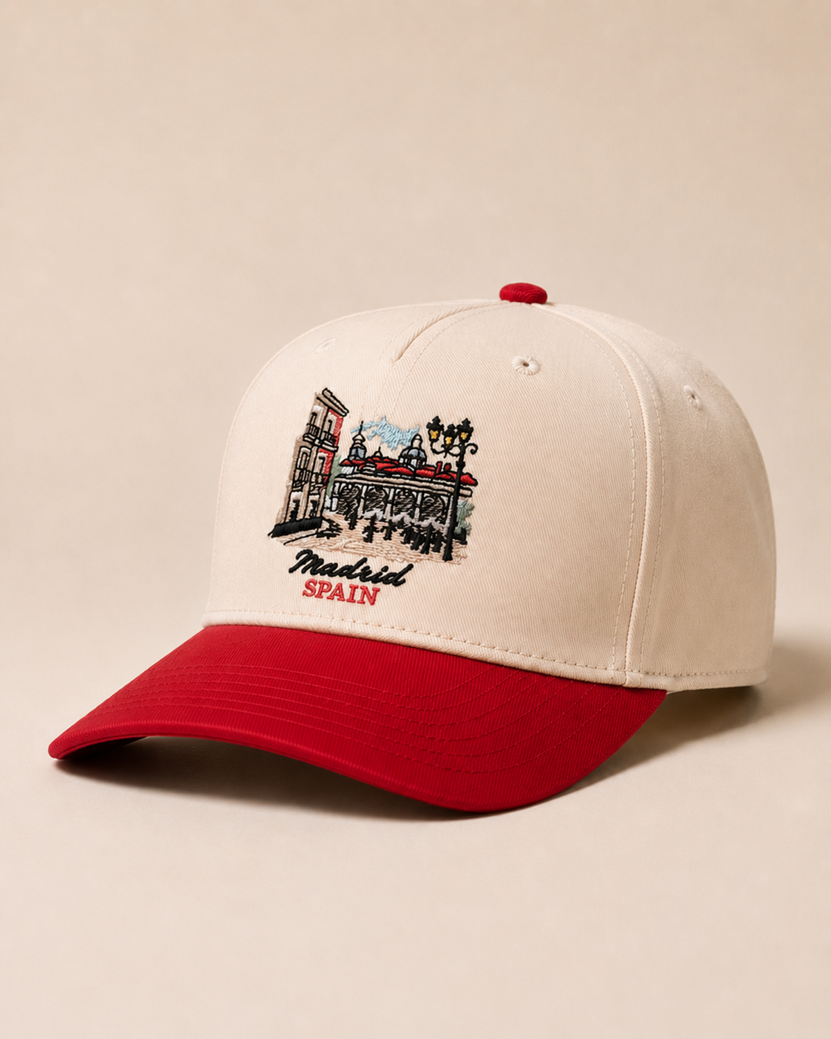 The Madrid Terrace Hat (Cream/Red)
