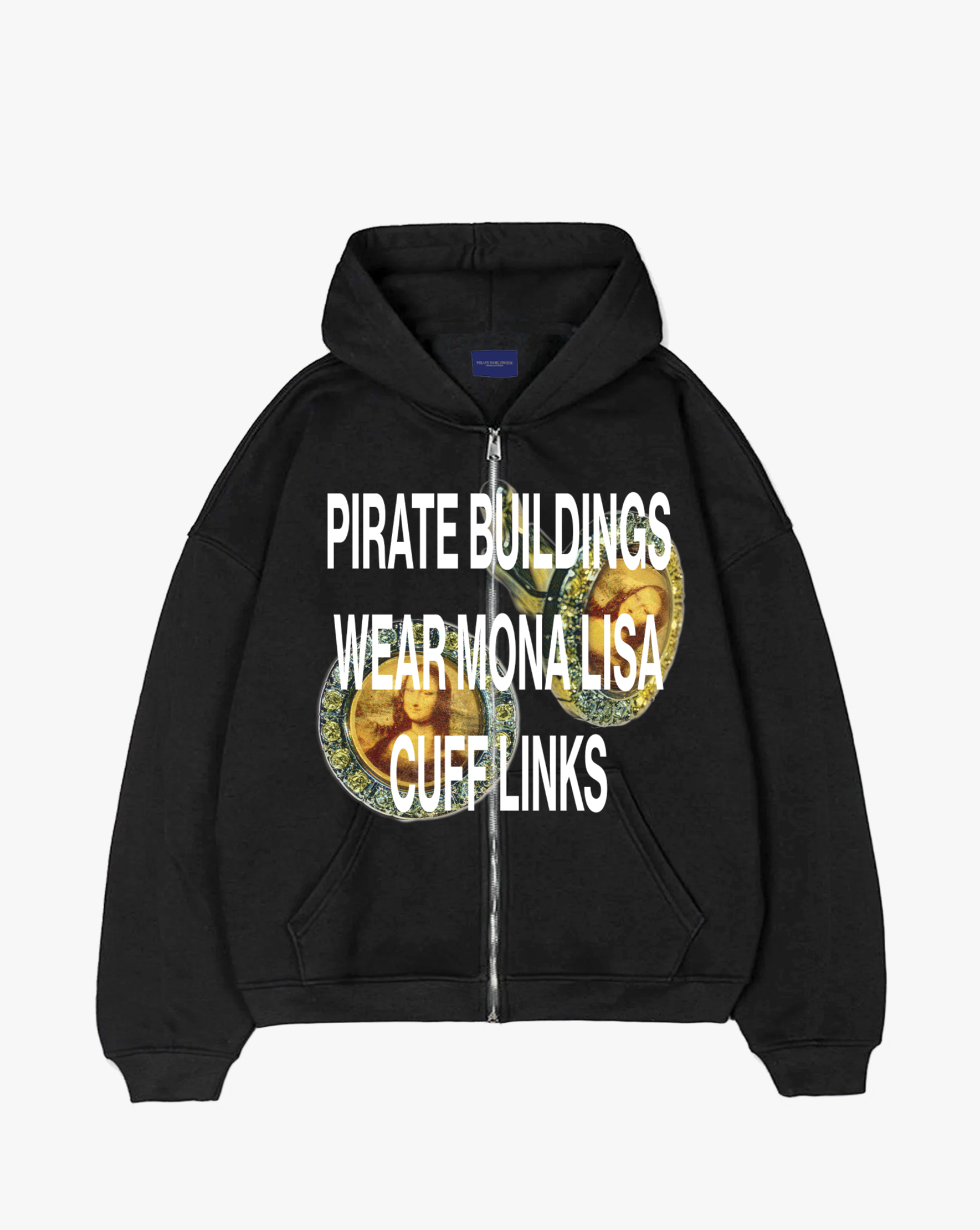 Pirate Cuff Links Zip-Up Hoodie (Black)