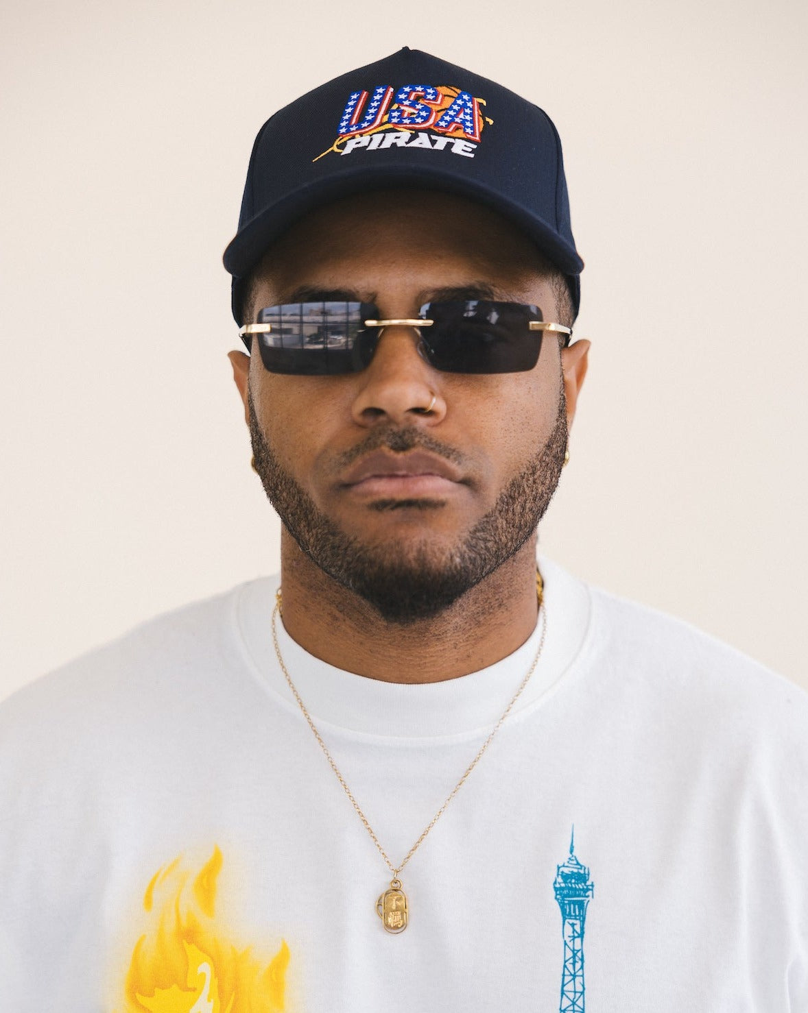 Pirate USA Basketball Hat (Navy)