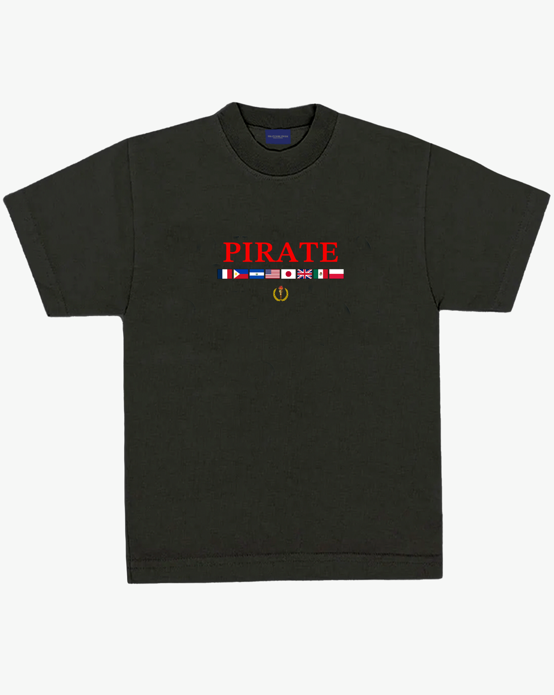 Pirate Worldwide Flags Tee (Off Black)