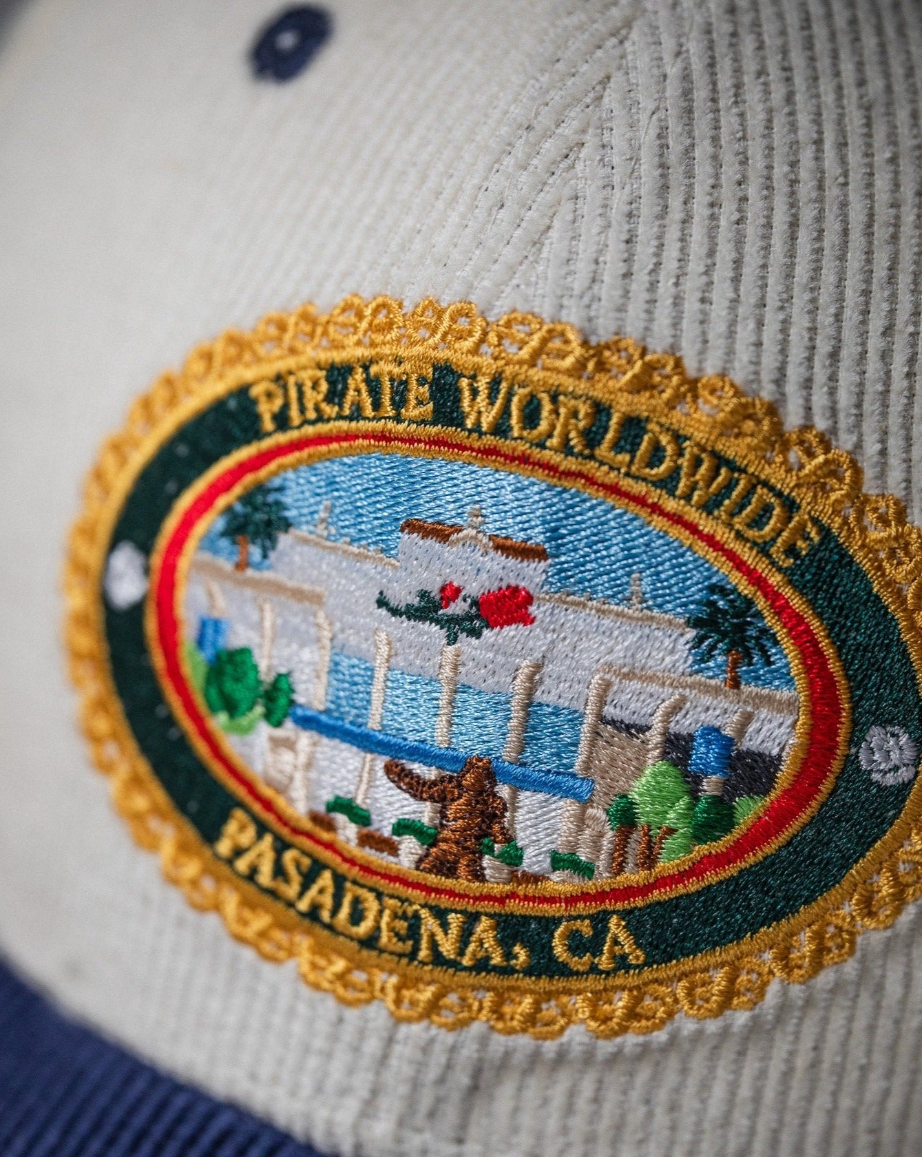 Pirate Pasadena Bowl Corduroy Hat (Cream/Navy)