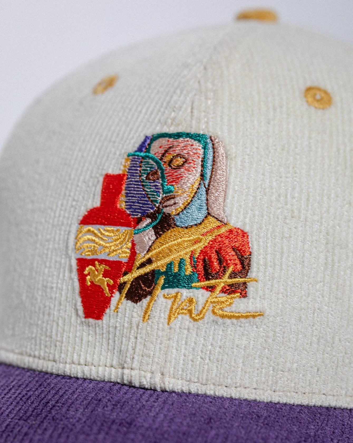 Pirate Magnifying Glass Corduroy Hat (Cream/Purple)