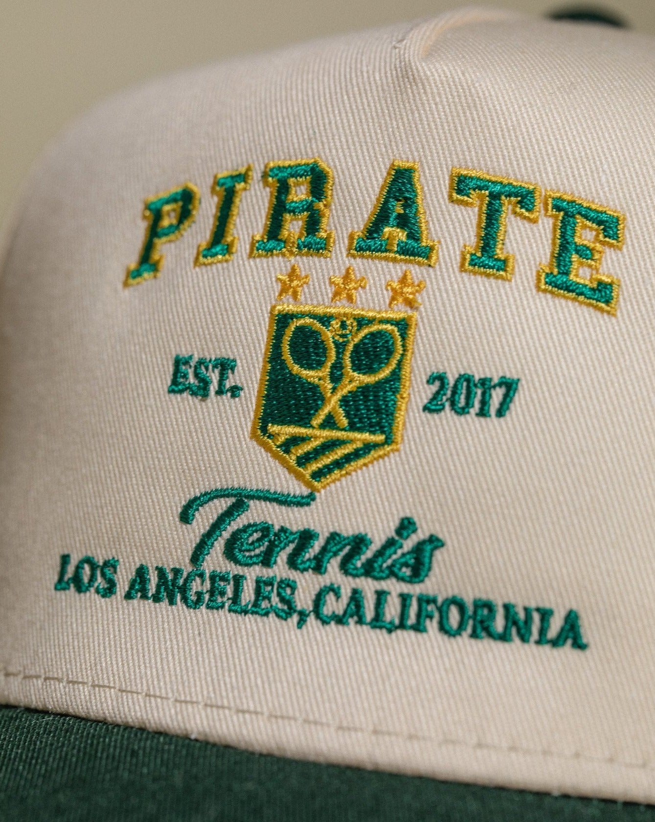 Pirate Tennis Hat (Cream/Green)