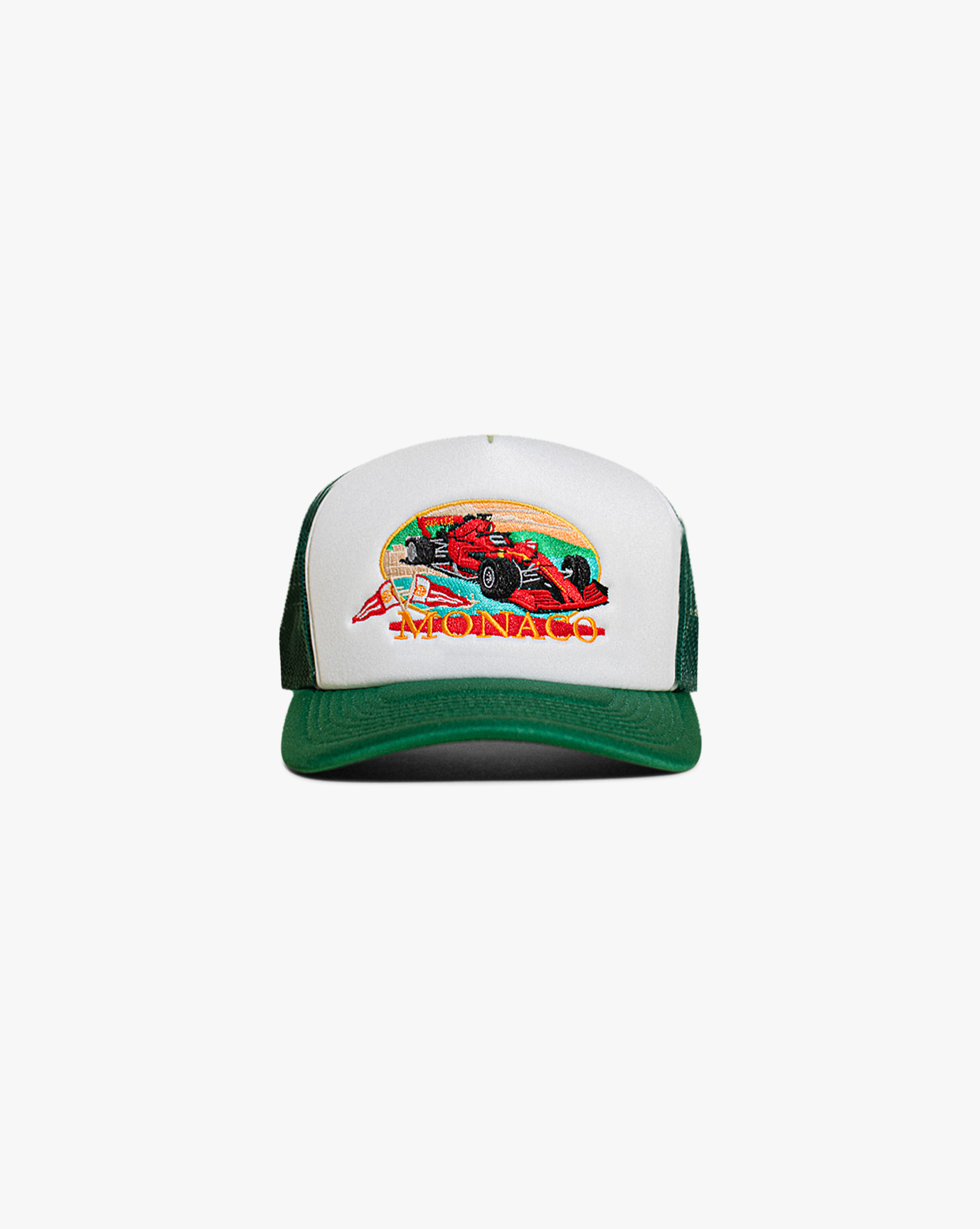 Pirate Monaco Racing Trucker Hat (Green/White)