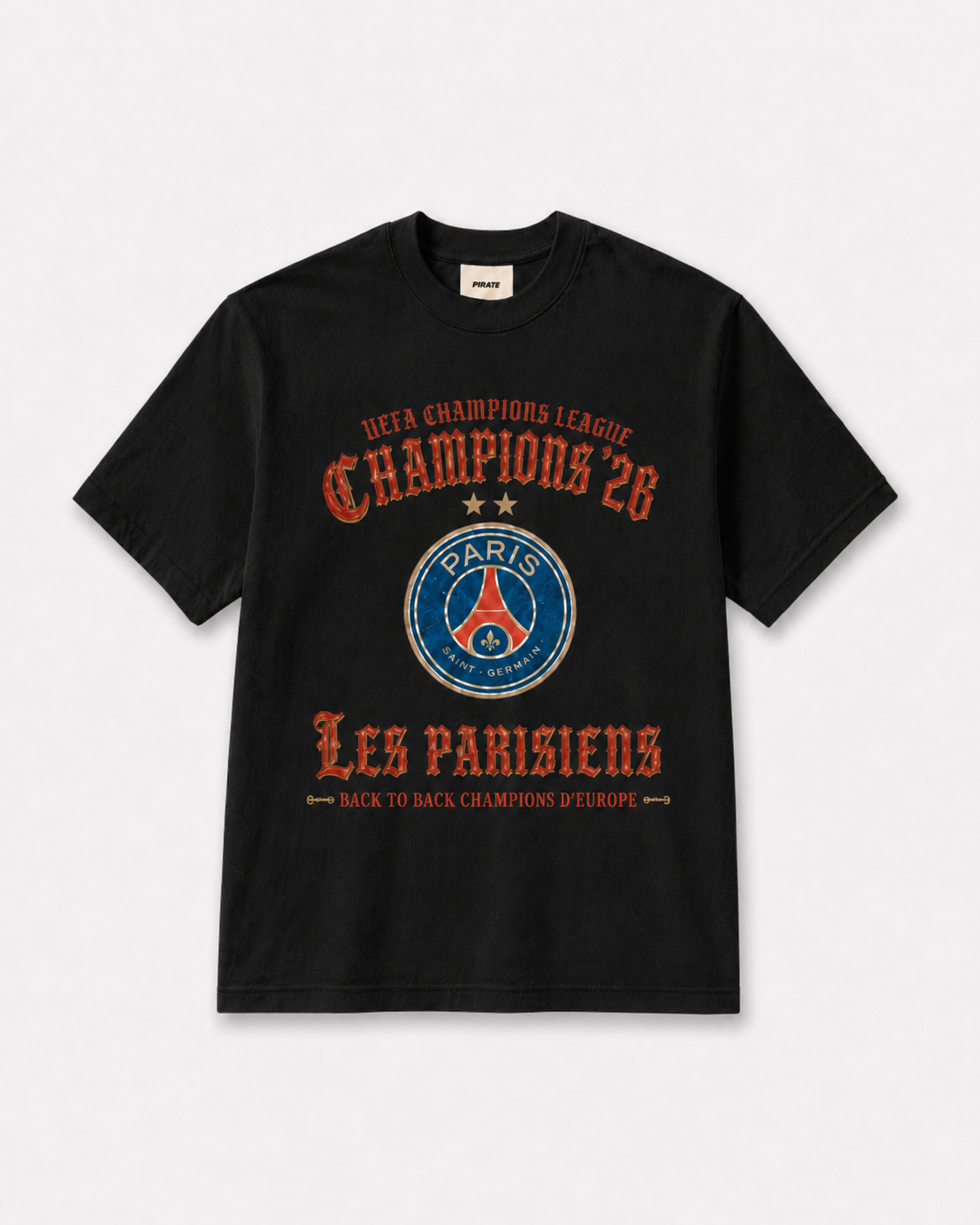 PSG "Back to Back" Champions Tee (Pirate Black)