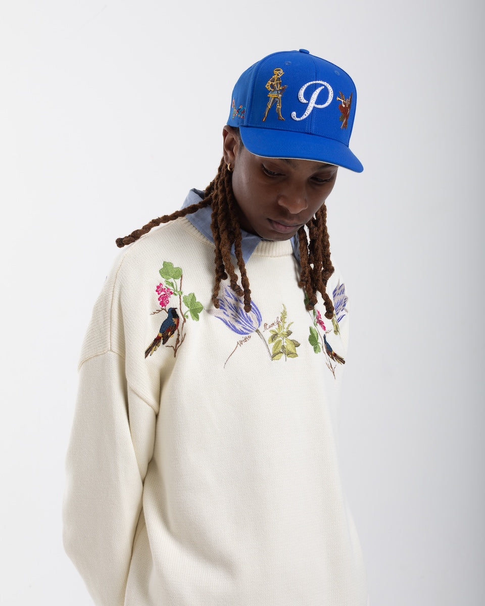 Getty x Pirate All Over Embroidery Snapback  (Getty Blue)