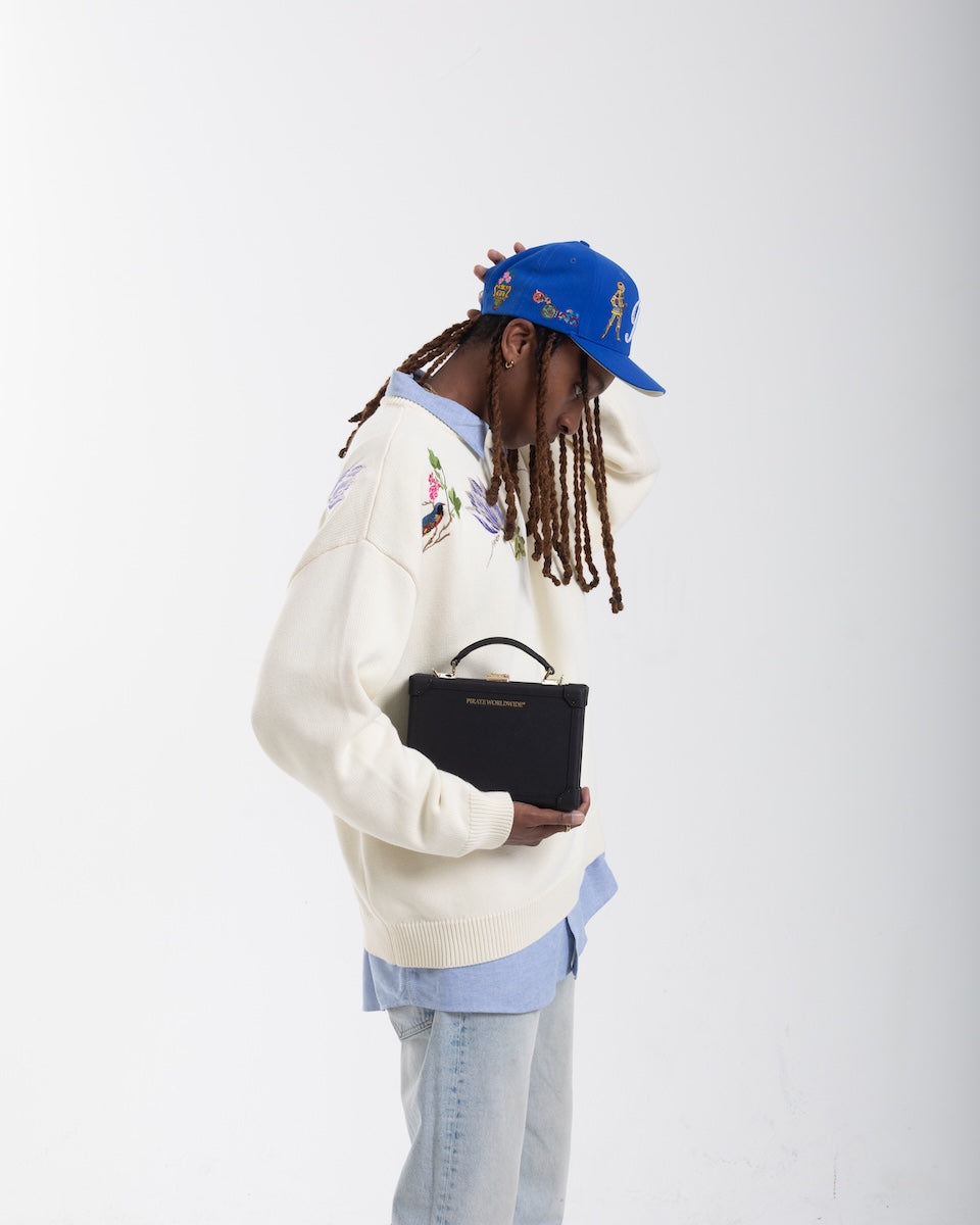 Getty x Pirate All Over Embroidery Snapback  (Getty Blue)